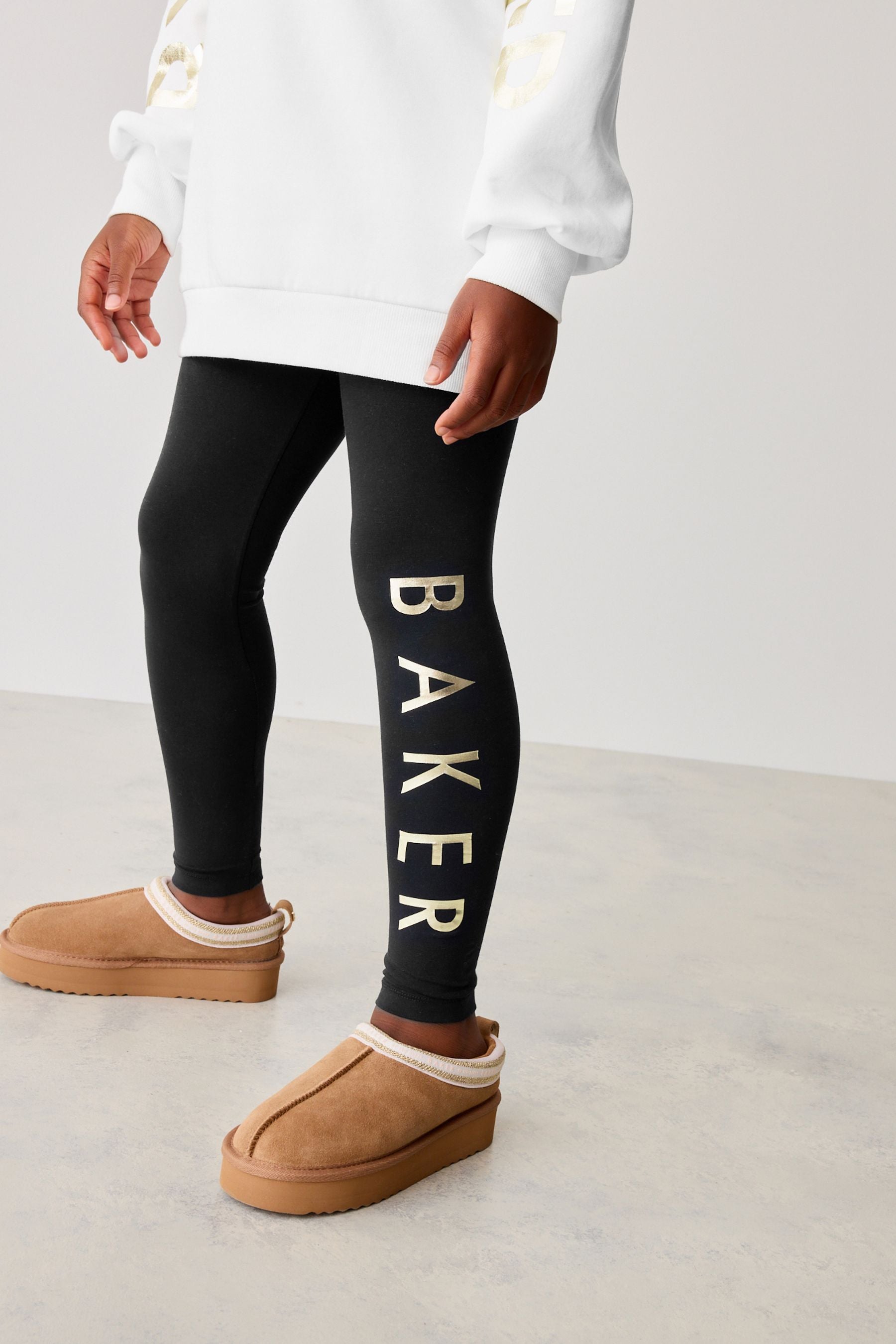 Baker by Ted Baker Cream Varsity Sweater and Leggings Set