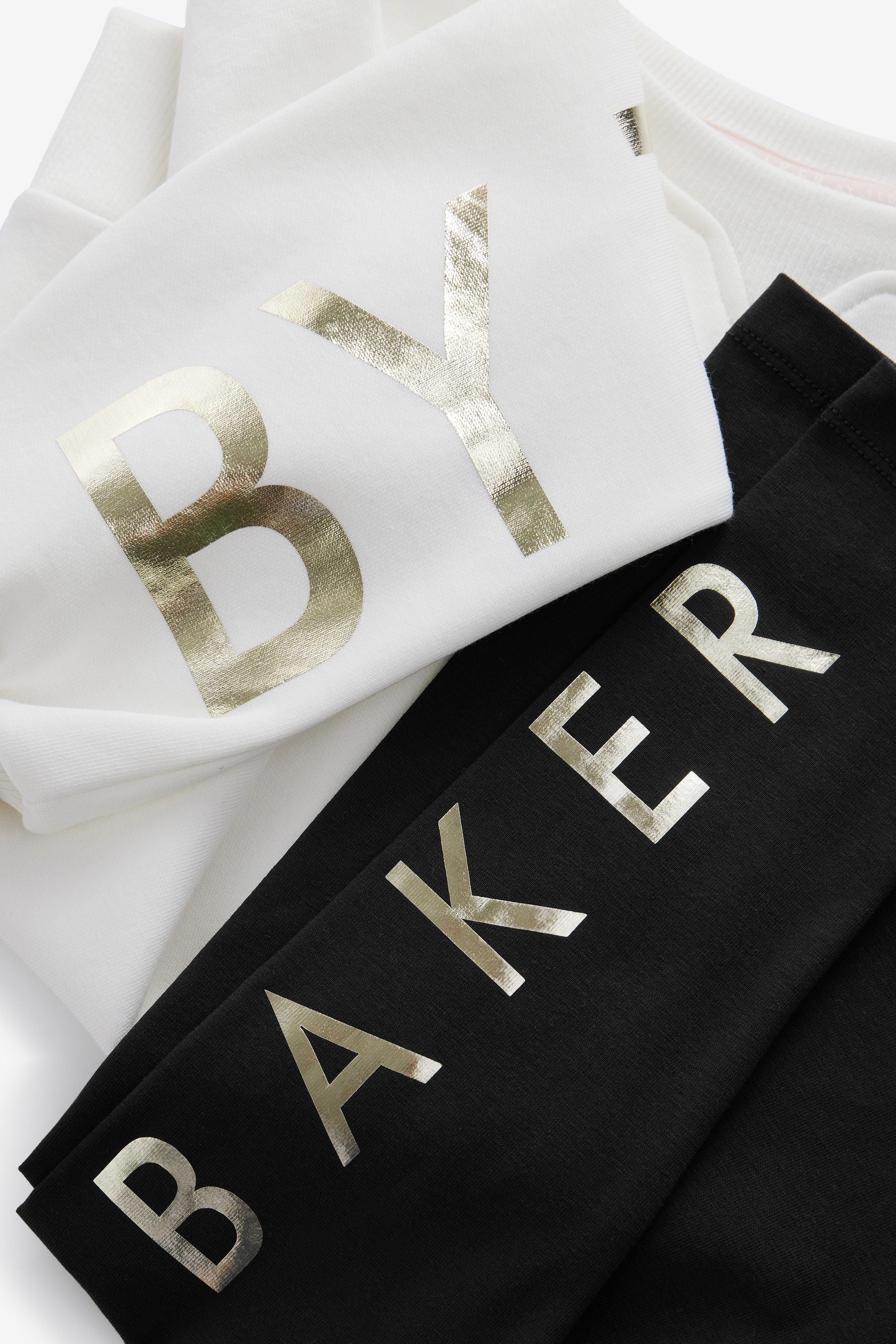 Baker by Ted Baker Cream Varsity Sweater and Leggings Set