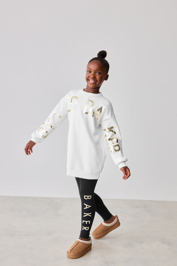 Cream Baker by Ted Baker Cream Varsity Sweater and Leggings Set