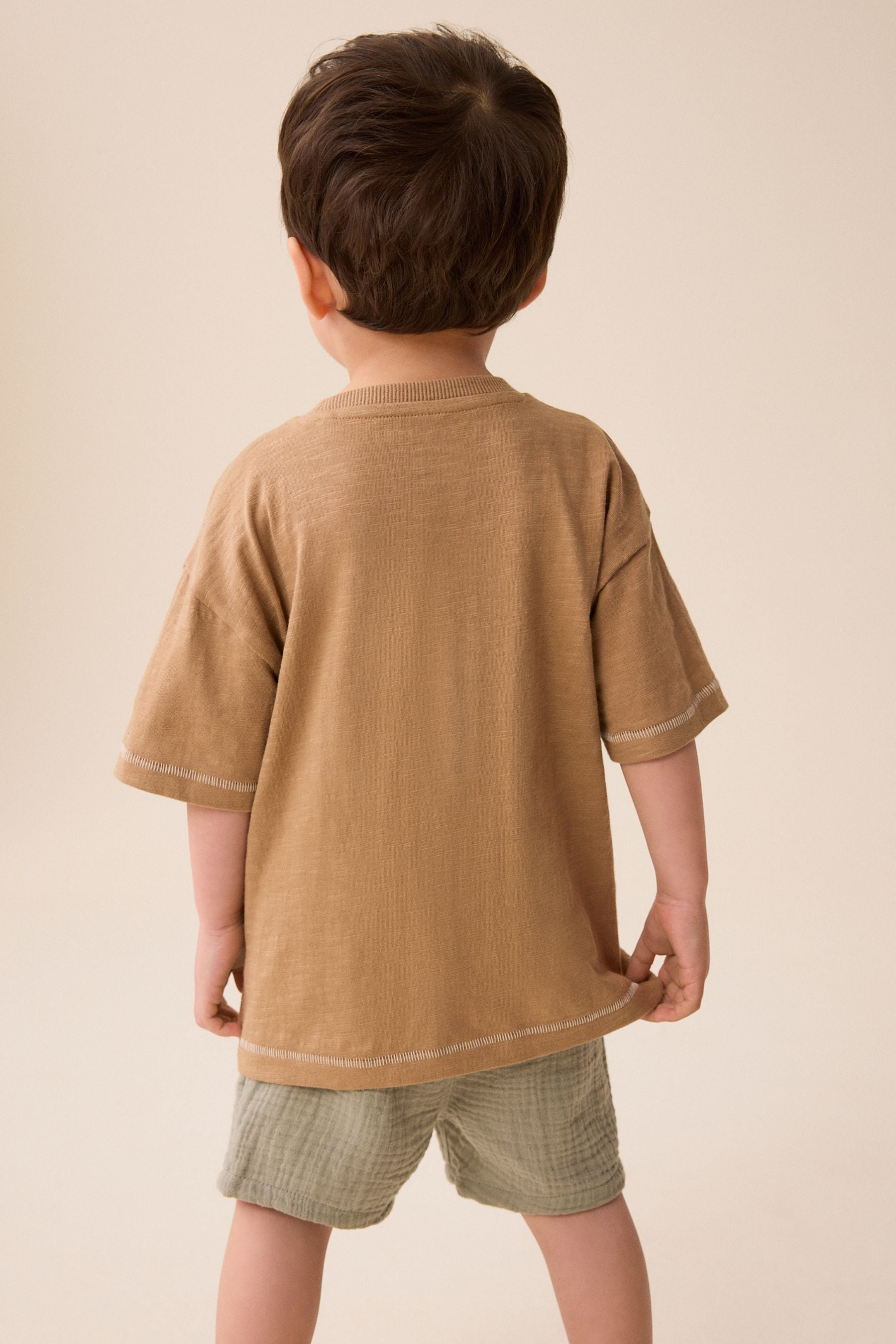 Tan Brown 100% Cotton Short Sleeve Character T-Shirt (3mths-7yrs)