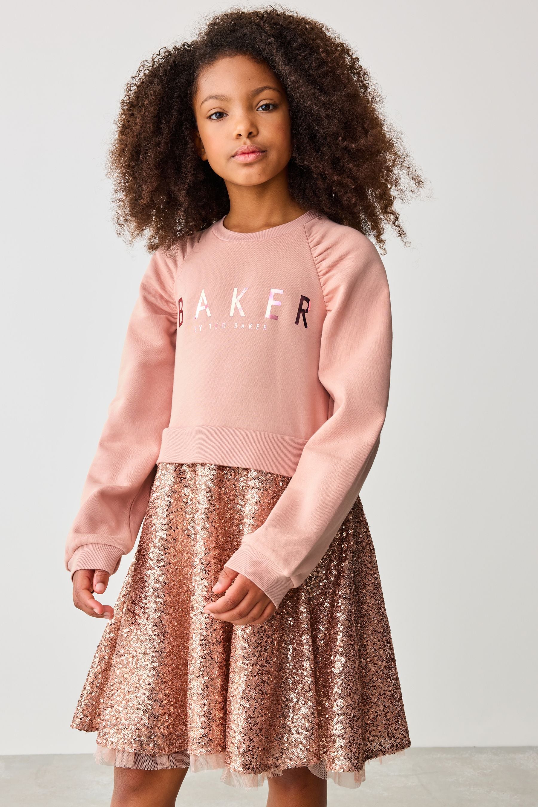 Baker by Ted Baker Sequin Pleated Sweat Dress