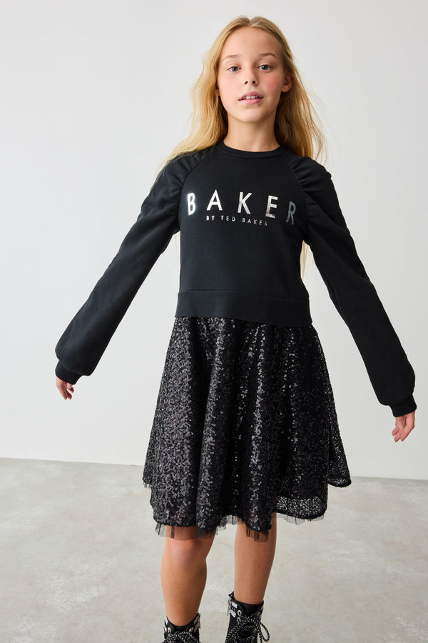 Baker by Ted Baker Sequin Pleated Sweat Dress