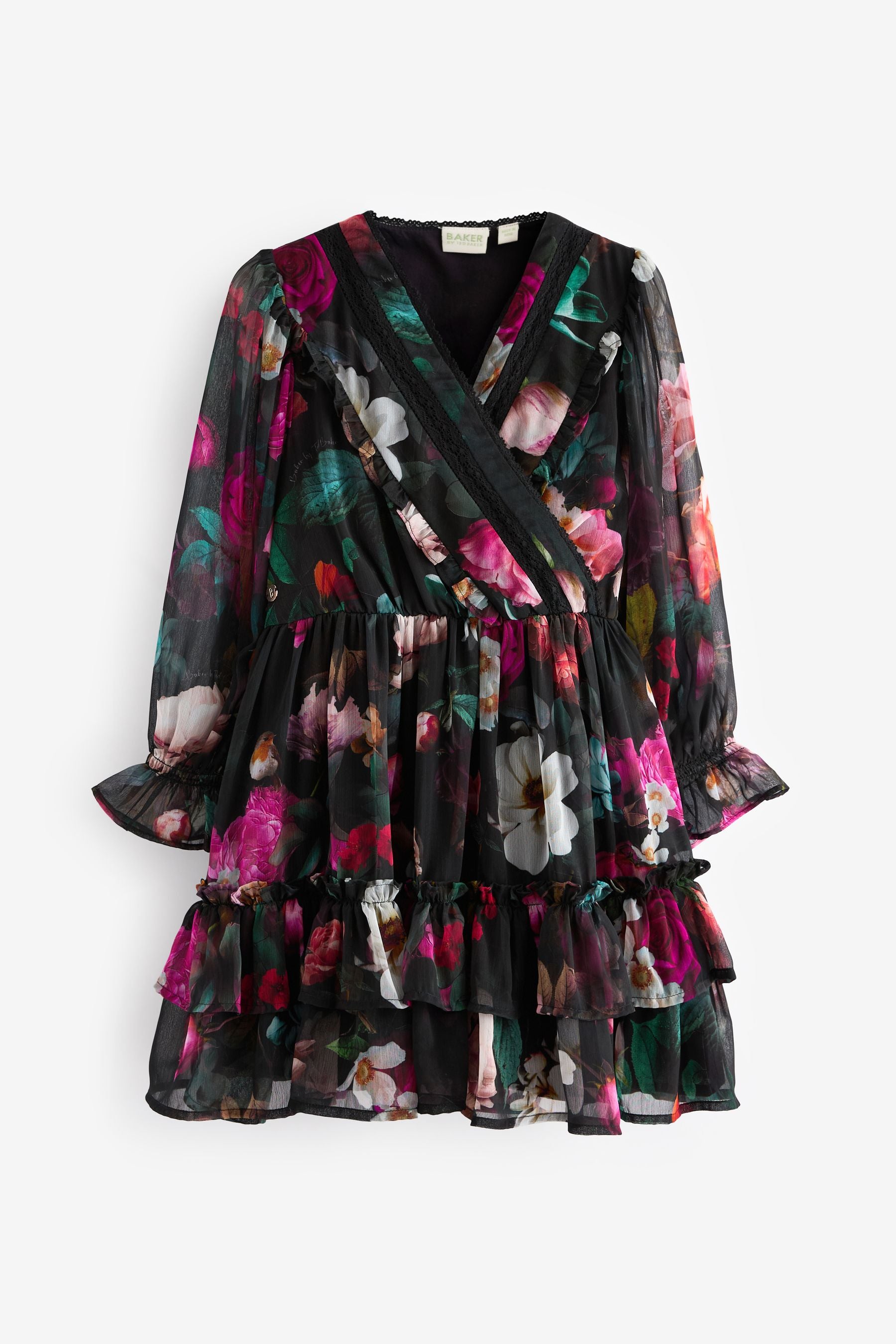 Baker by Ted Baker Multi Chiffon Floral Wrap Dress