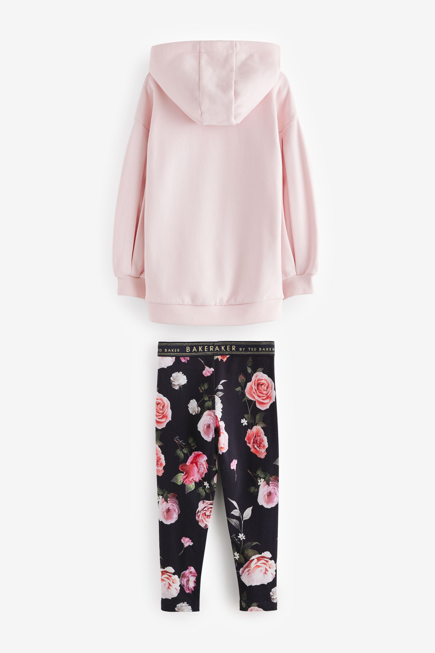 Baker by Ted Baker Pink Hoodie and Floral Print Leggings Set