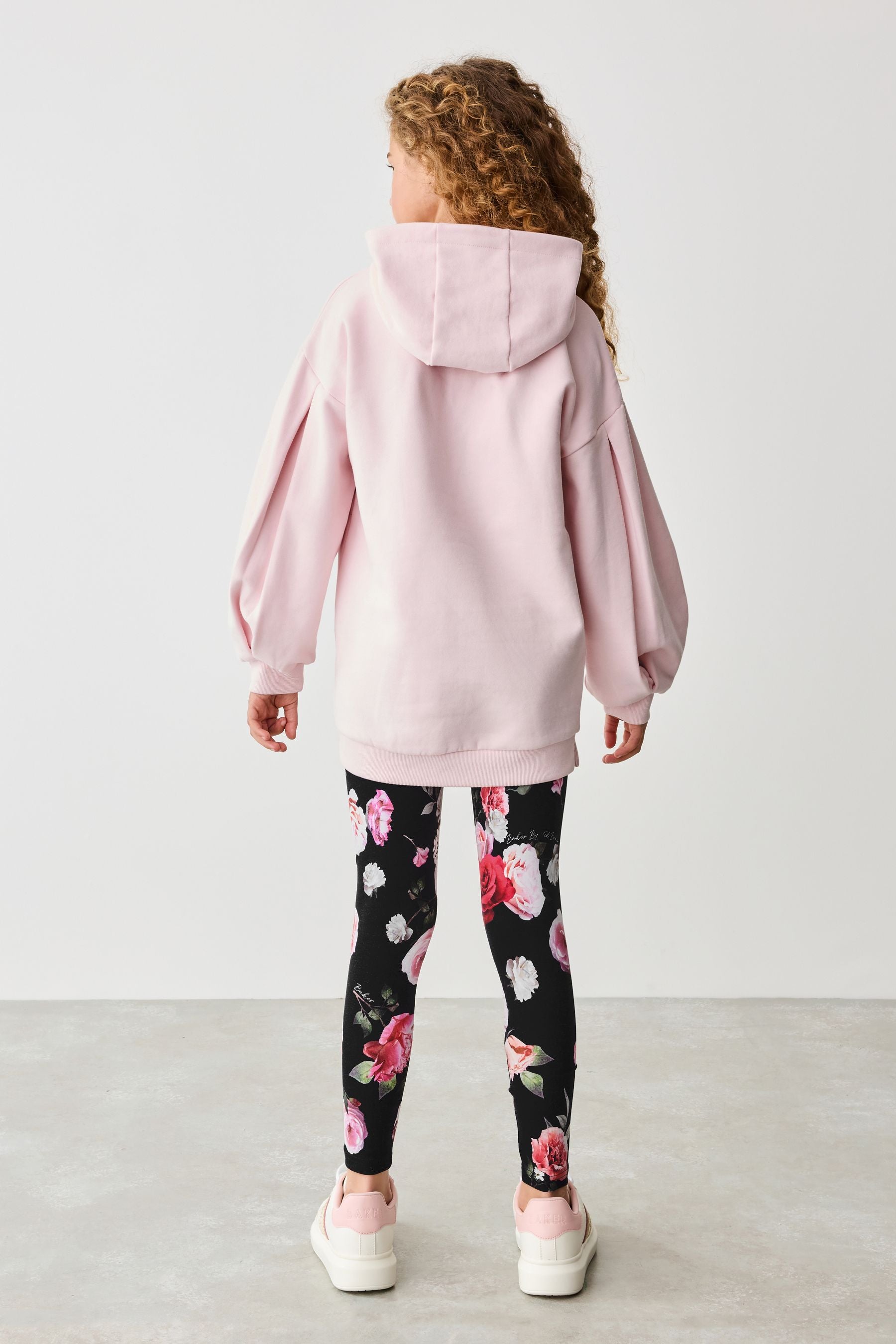 Baker by Ted Baker Pink Hoodie and Floral Print Leggings Set