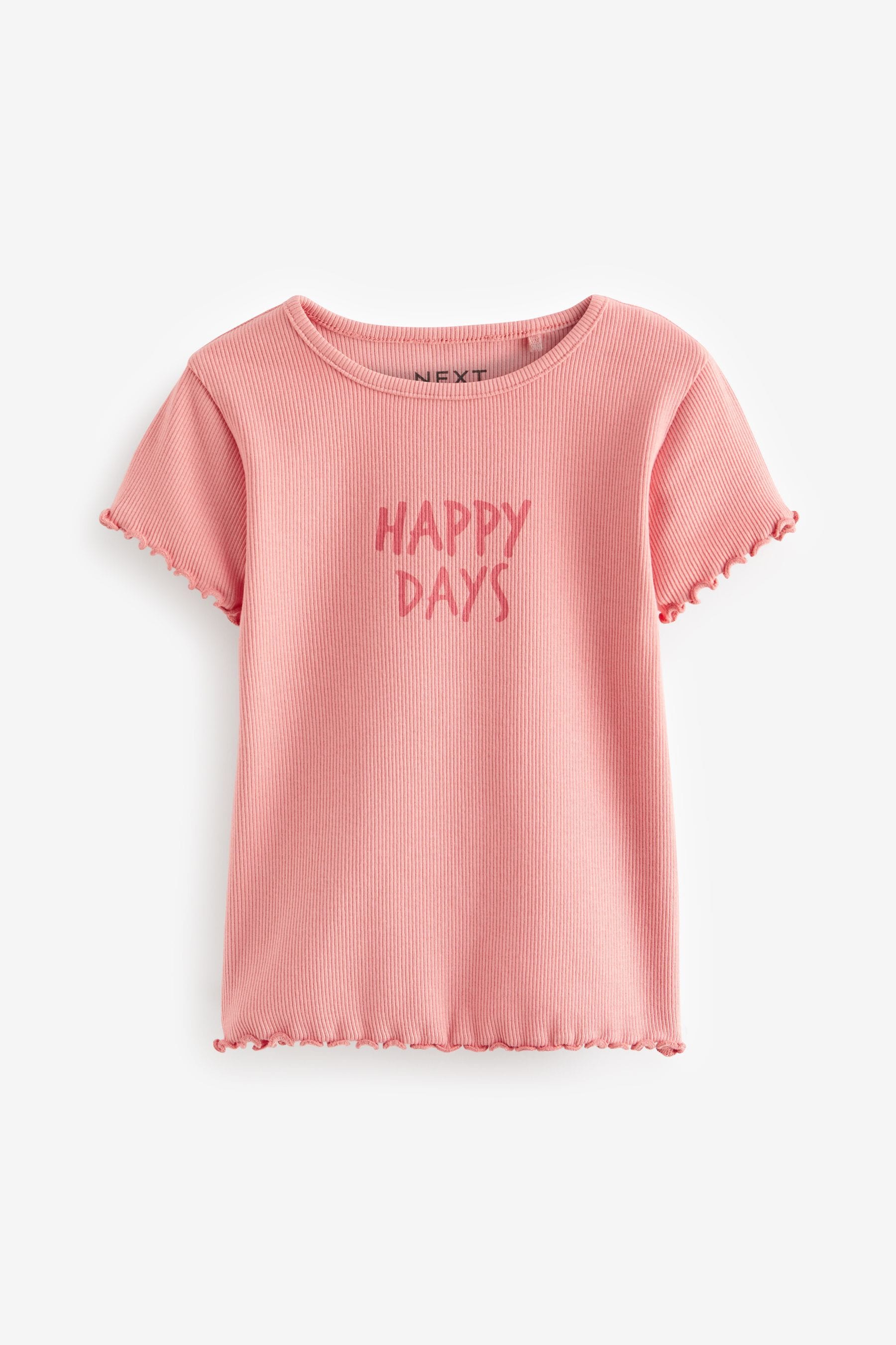 Pink Short Sleeve Rib Top (3mths-7yrs)