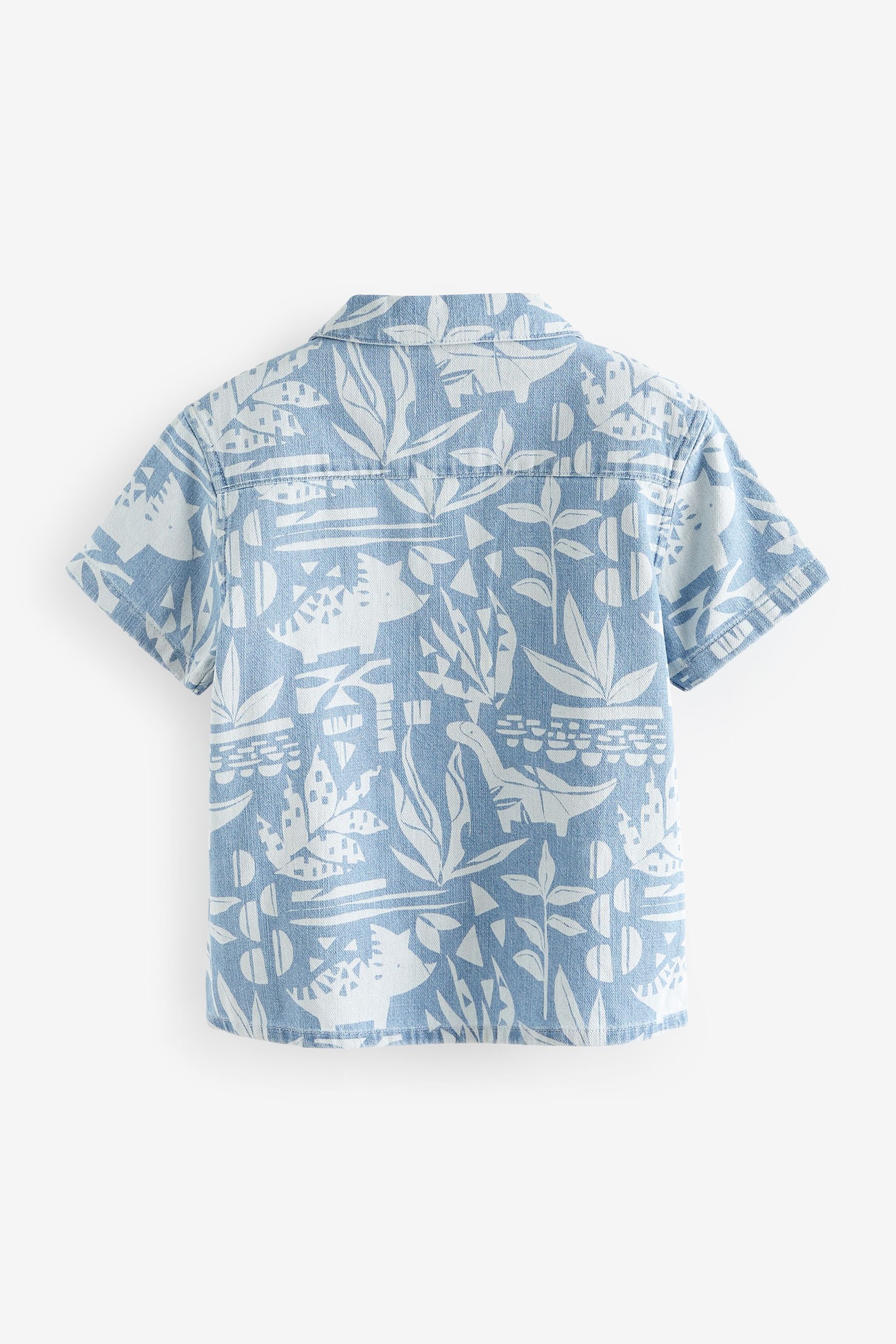 Blue Dino Short Sleeve Printed Shirt (3mths-7yrs)