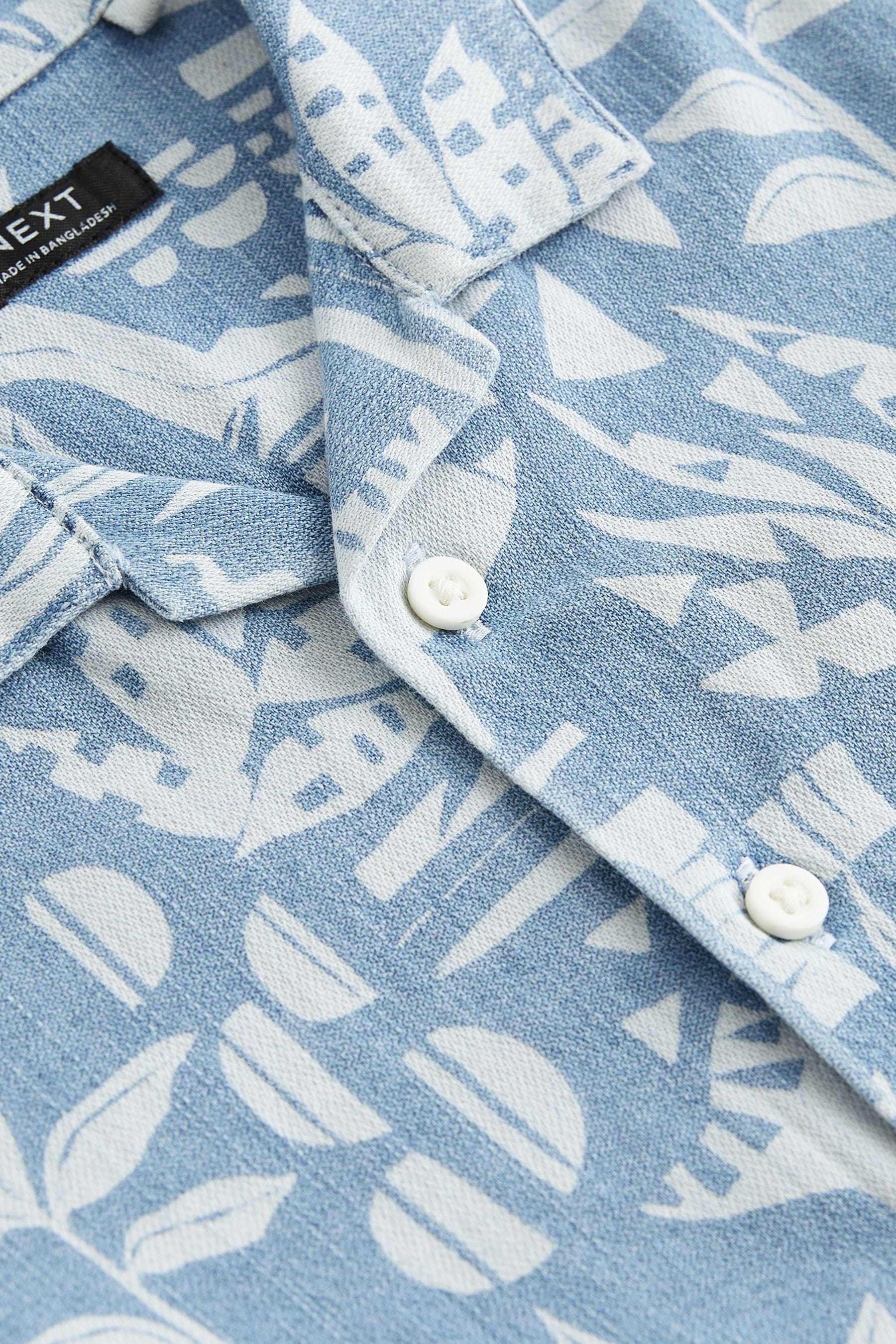 Blue Dino Short Sleeve Printed Shirt (3mths-7yrs)