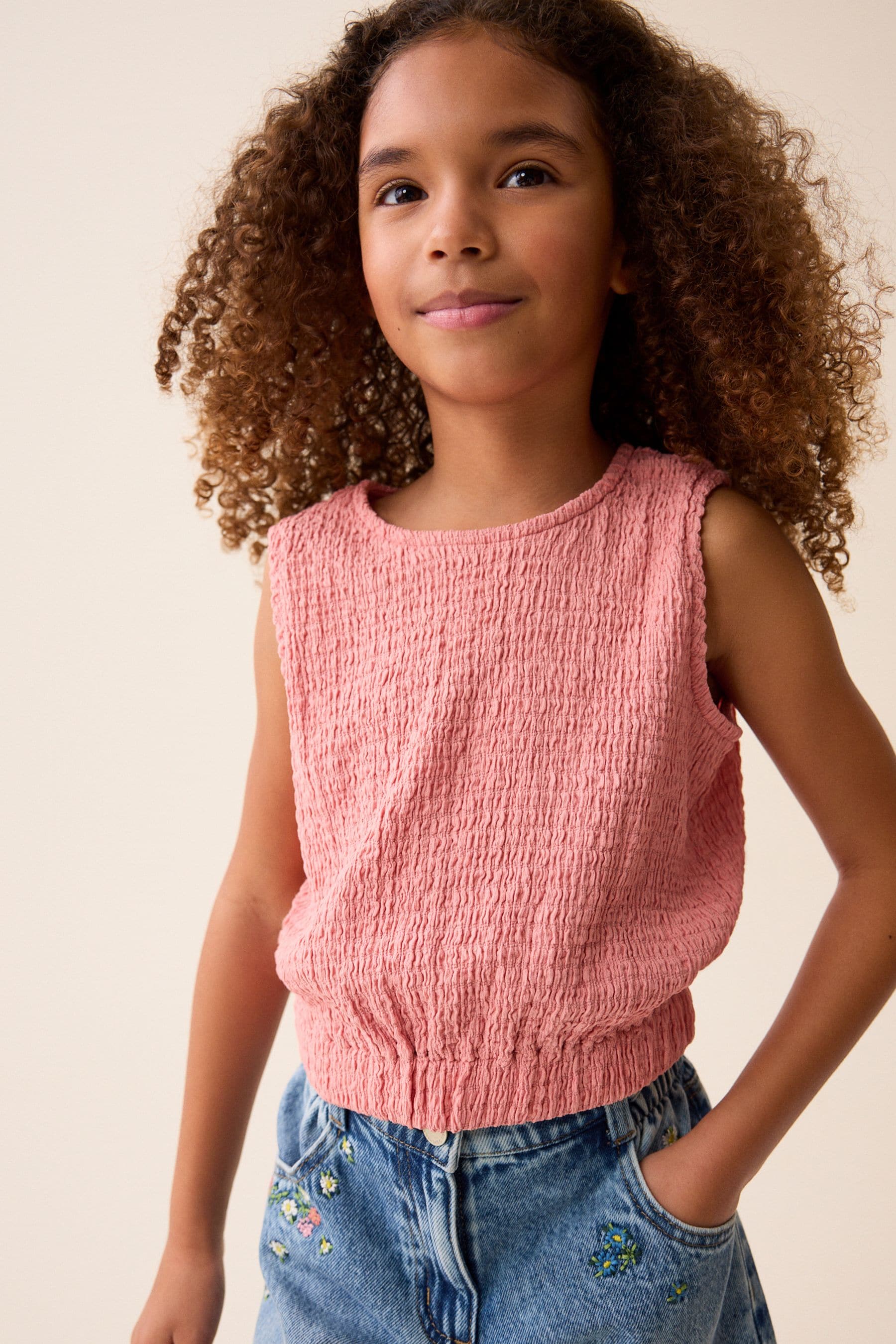 Pink Textured Vest (3-16yrs)