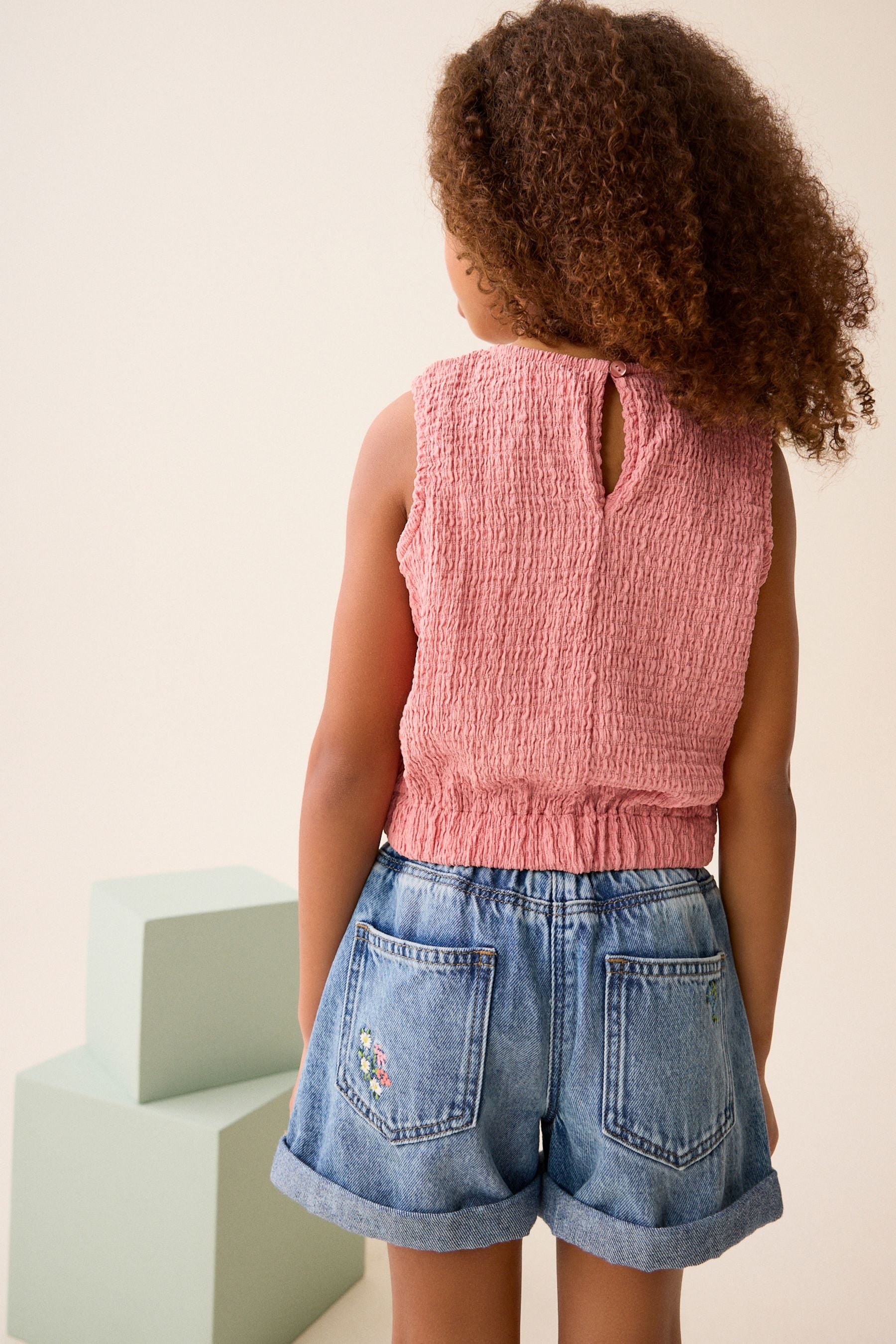 Pink Textured Vest (3-16yrs)