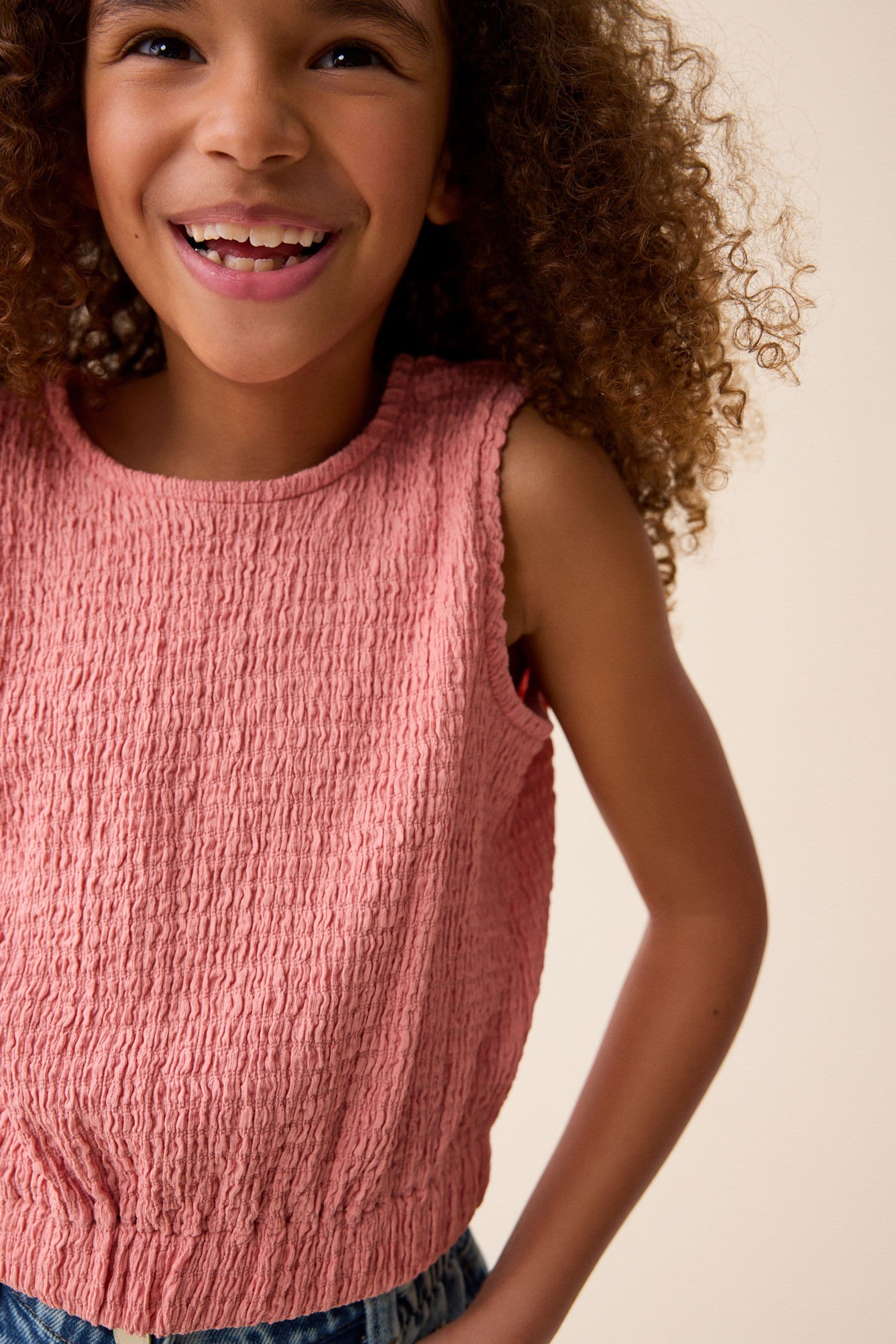 Pink Textured Vest (3-16yrs)