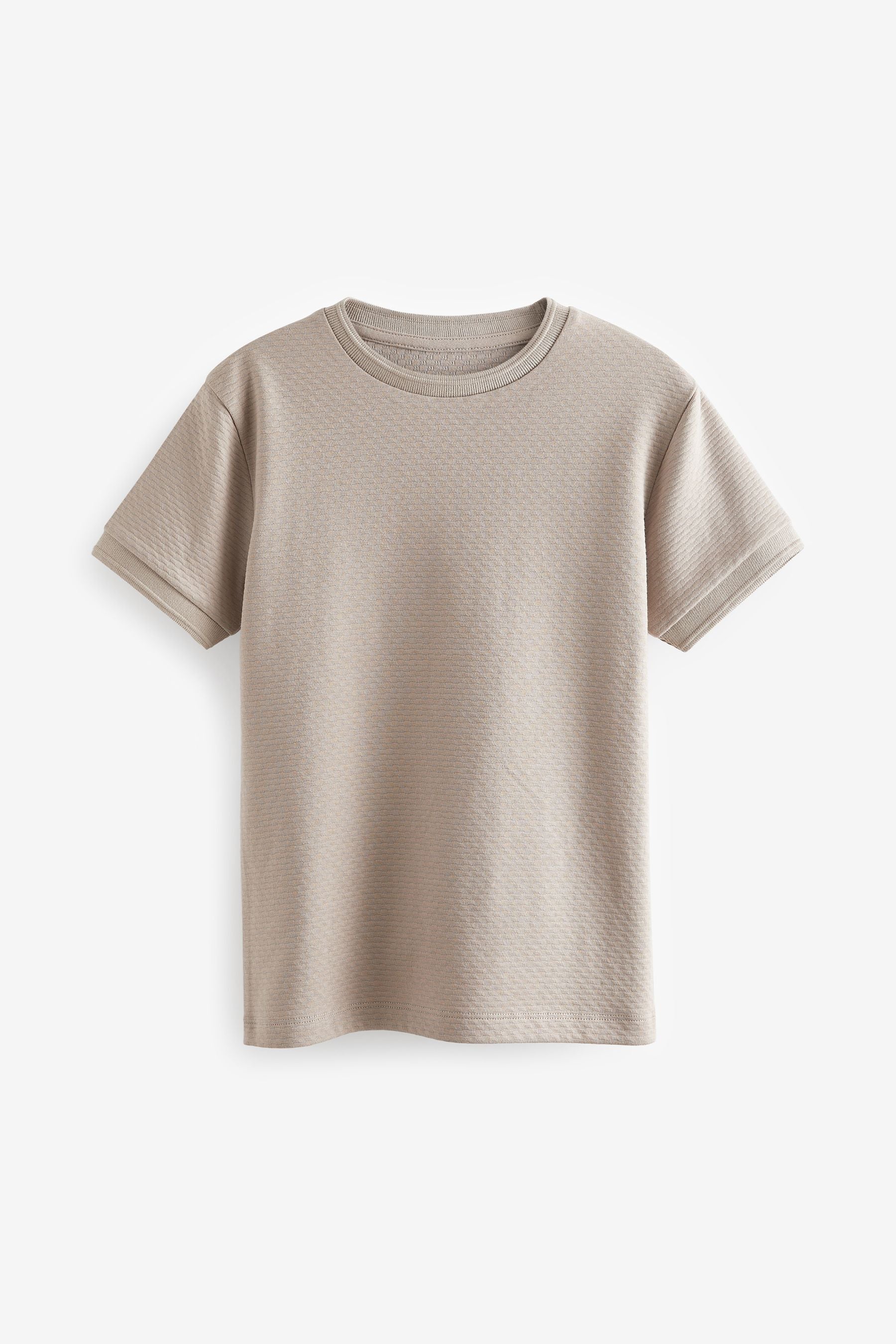 Natural Short Sleeve Textured T-Shirt (3-16yrs)