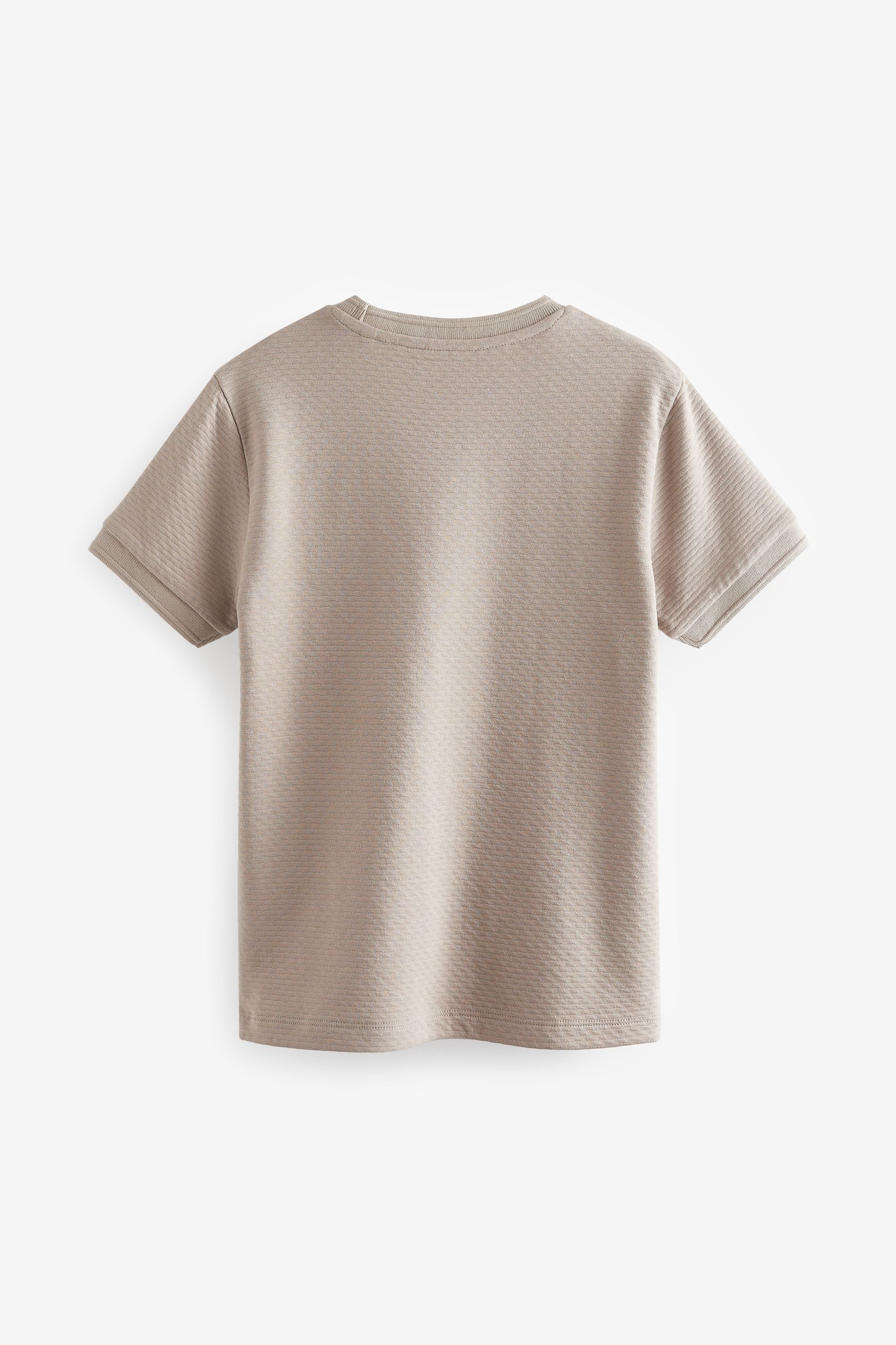 Natural Short Sleeve Textured T-Shirt (3-16yrs)