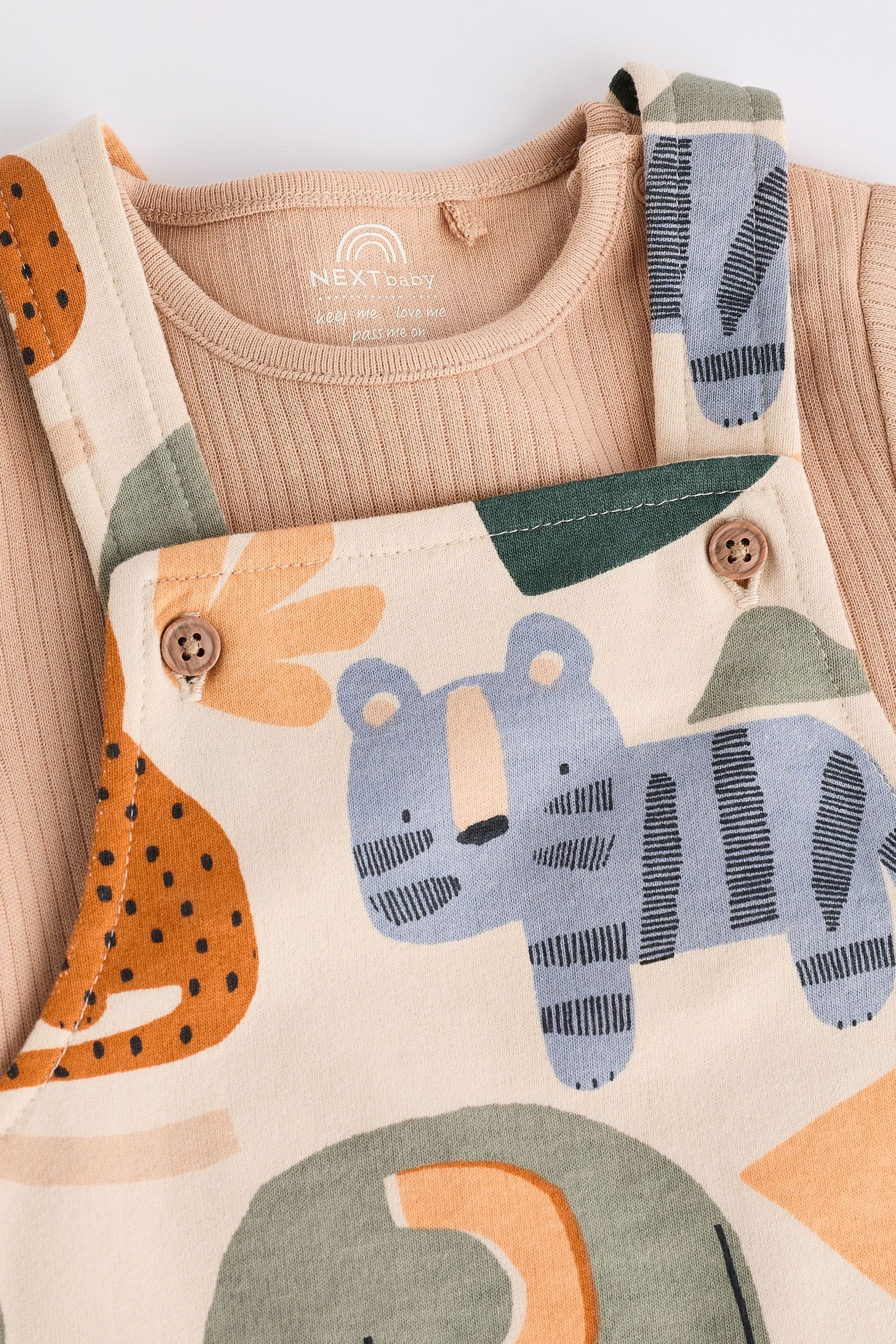 Mineral Safari Baby Jersey Dungarees and Bodysuit Set (0mths-2yrs)