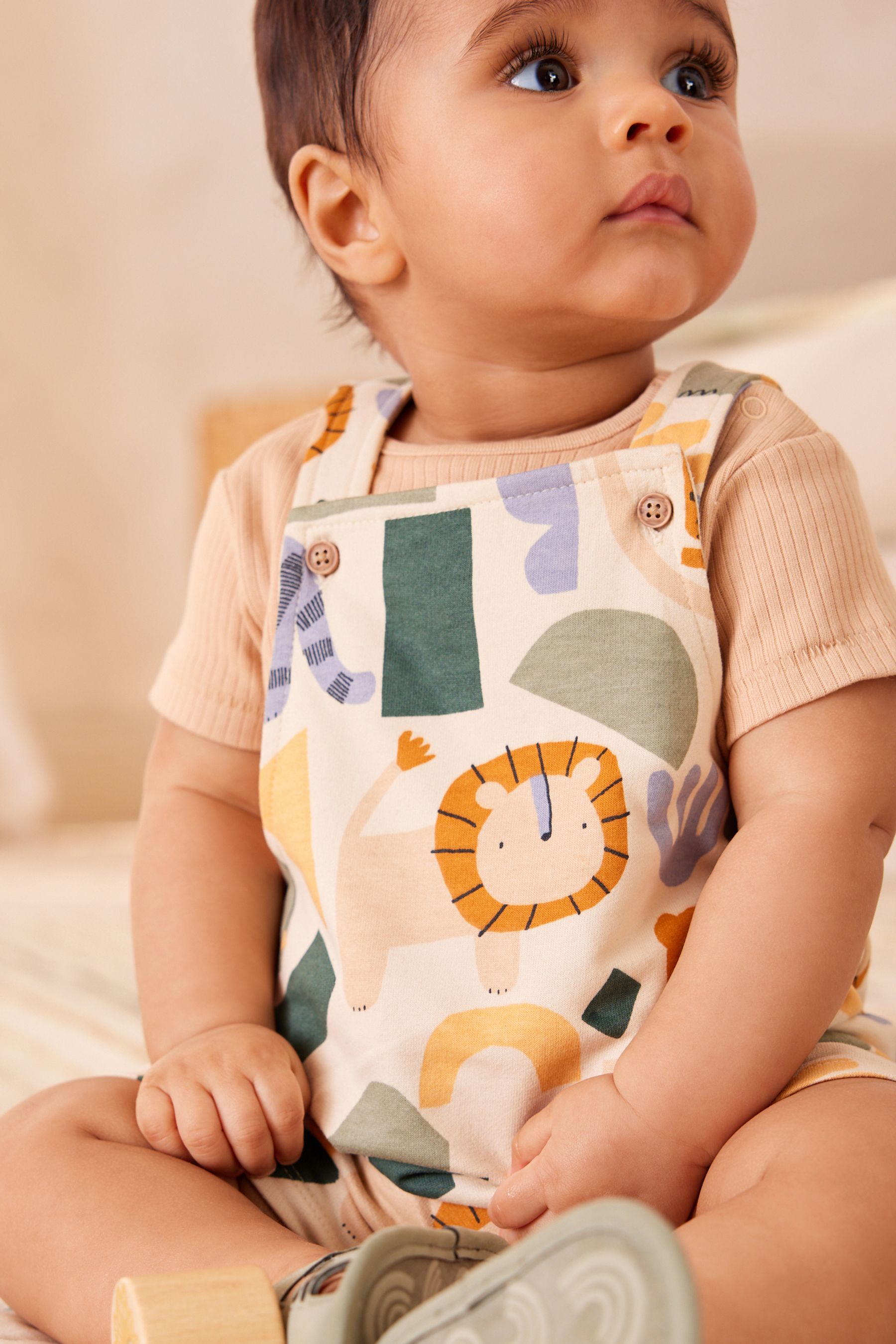 Mineral Safari Baby Jersey Dungarees and Bodysuit Set (0mths-2yrs)