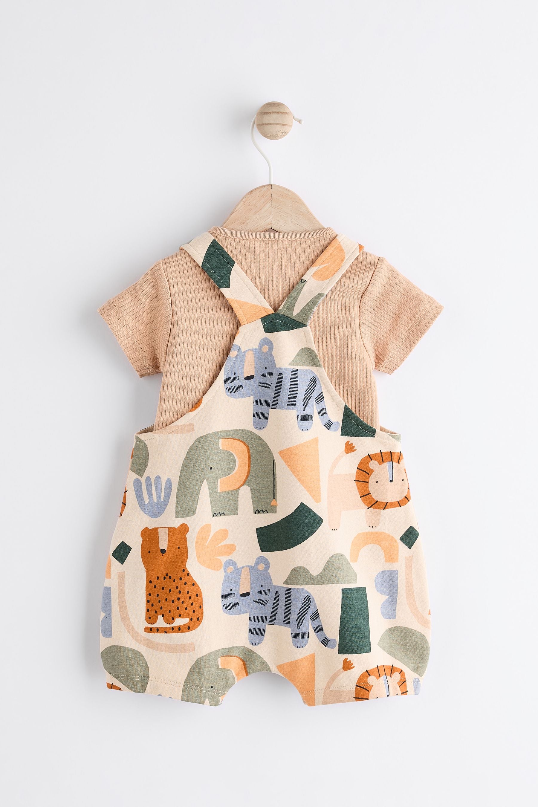 Mineral Safari Baby Jersey Dungarees and Bodysuit Set (0mths-2yrs)