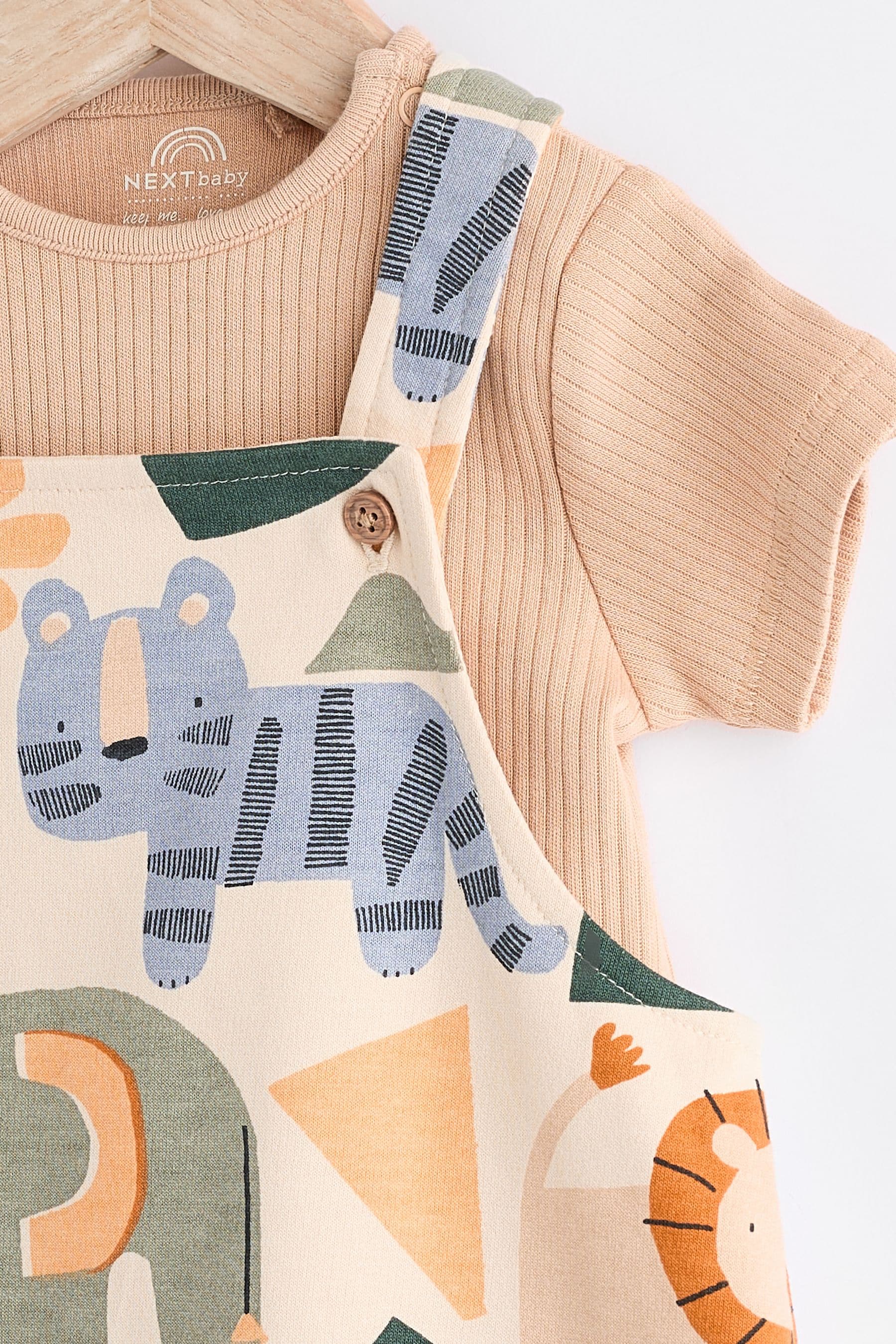 Mineral Safari Baby Jersey Dungarees and Bodysuit Set (0mths-2yrs)