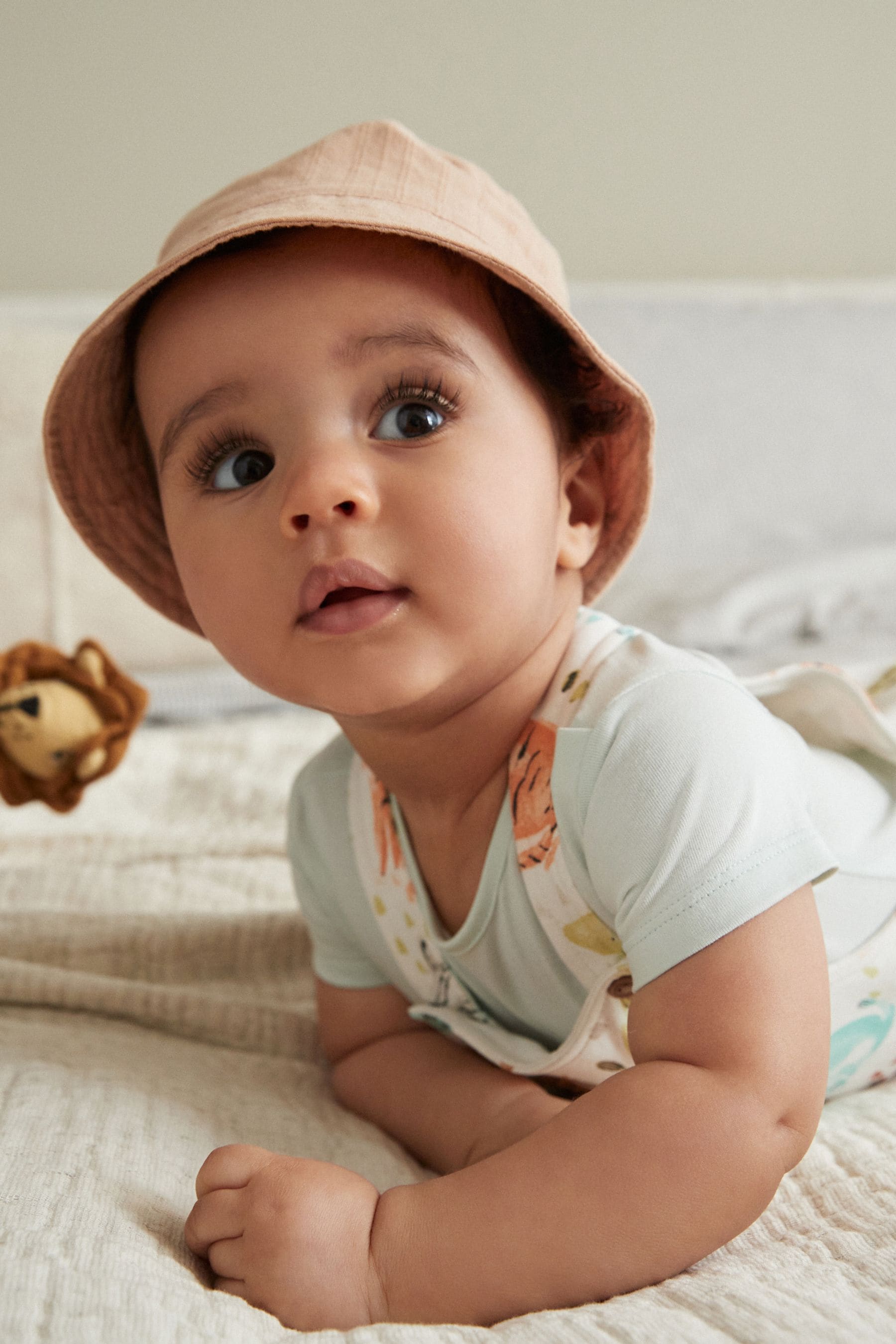 Sage Green / Apricot Orange Baby Bucket Hats 2 Pack (0mths-2yrs)