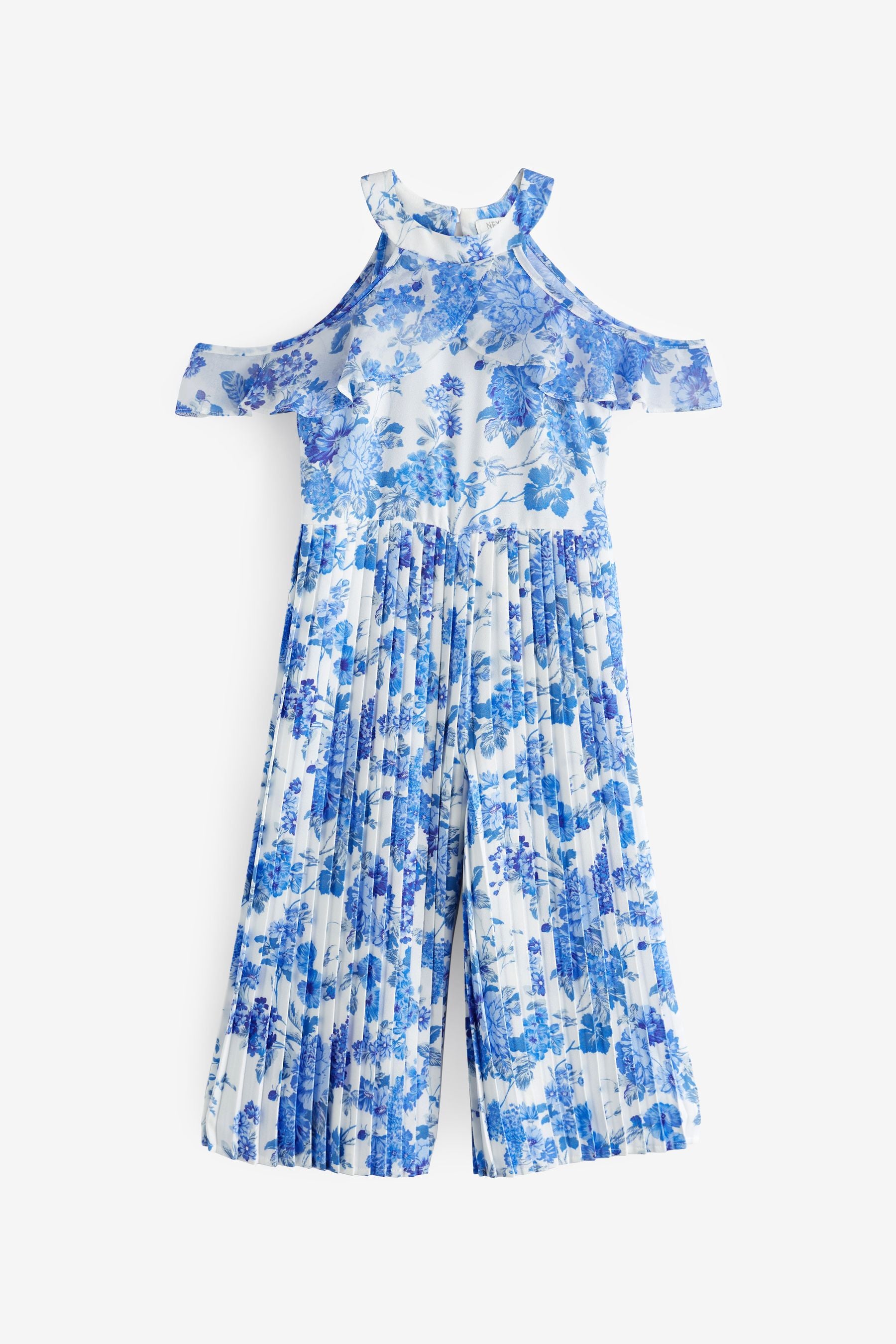 Blue Floral Pleated Jumpsuit (3-16yrs)