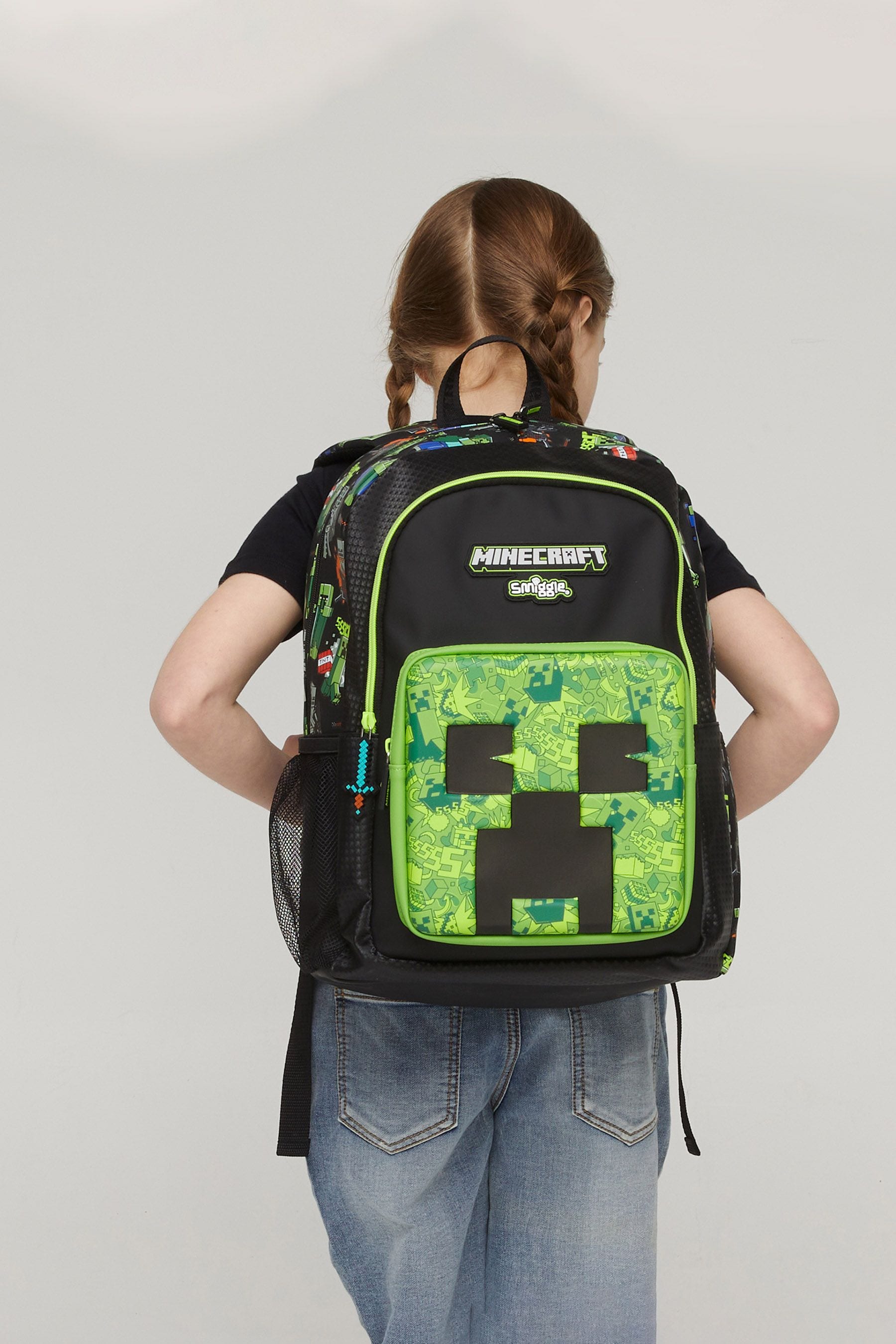 Smiggle Green Minecraft Classic Backpack