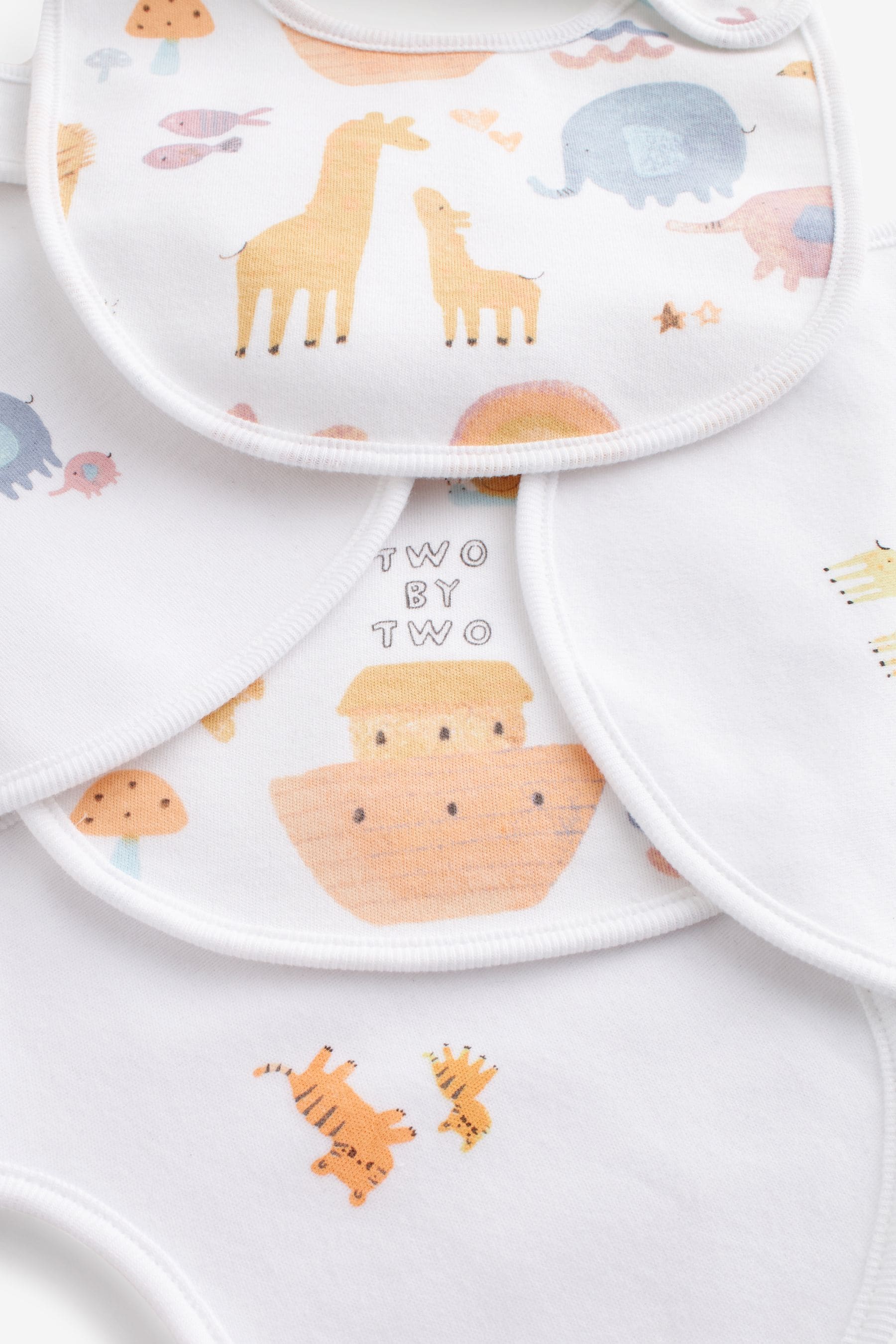 Animal Character Regular 100% Cotton Bibs 5 Pack