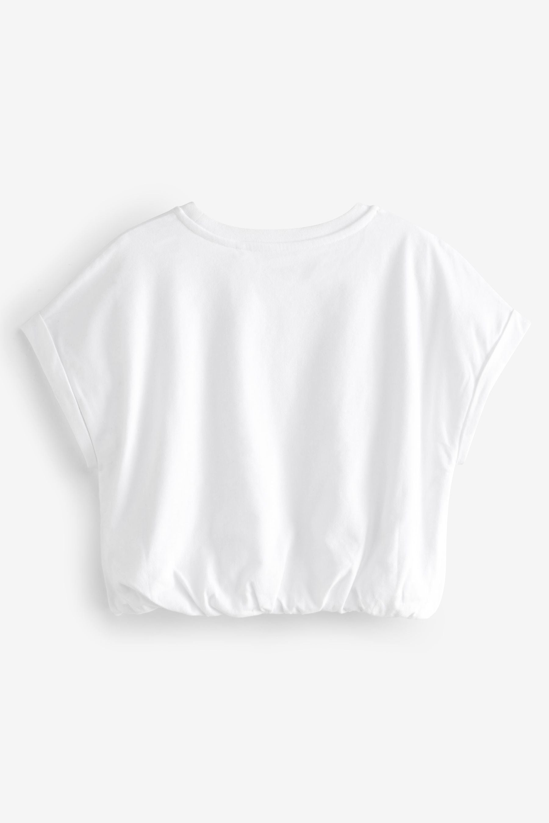 White Bubble Hem Corsage T-Shirt (3-16yrs)