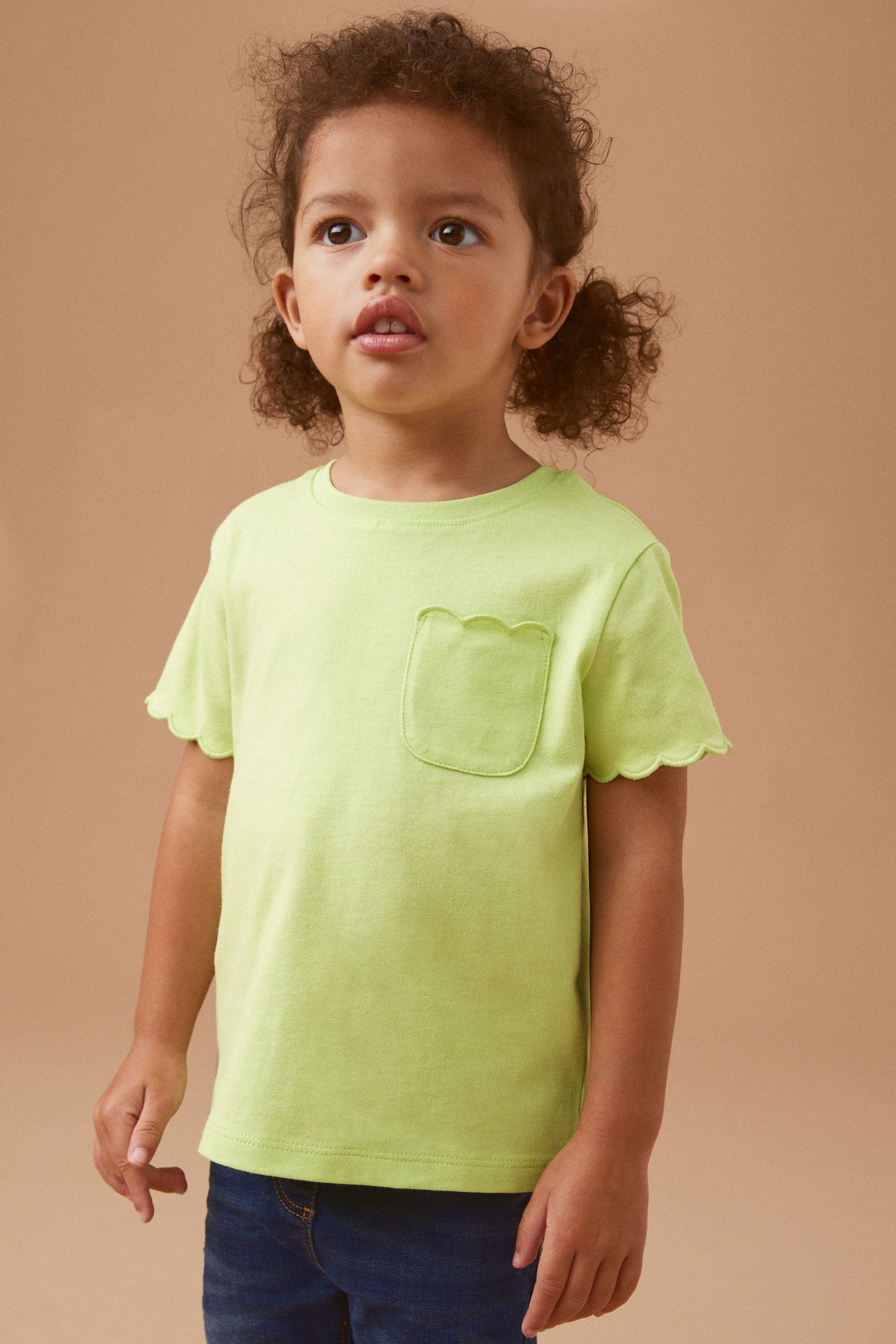 Green Short Sleeve Scallop T-Shirt (3mths-7yrs)