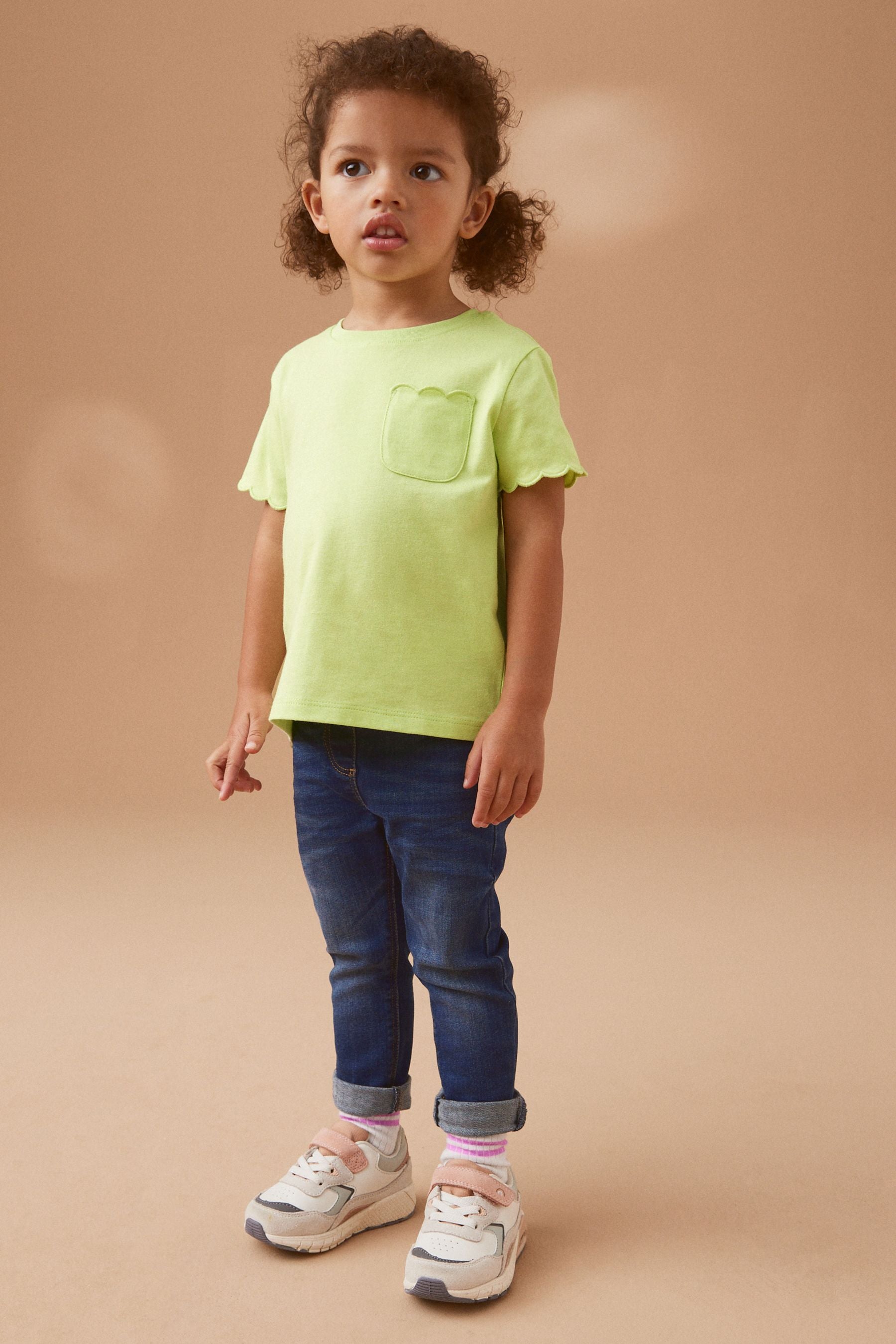 Green Short Sleeve Scallop T-Shirt (3mths-7yrs)