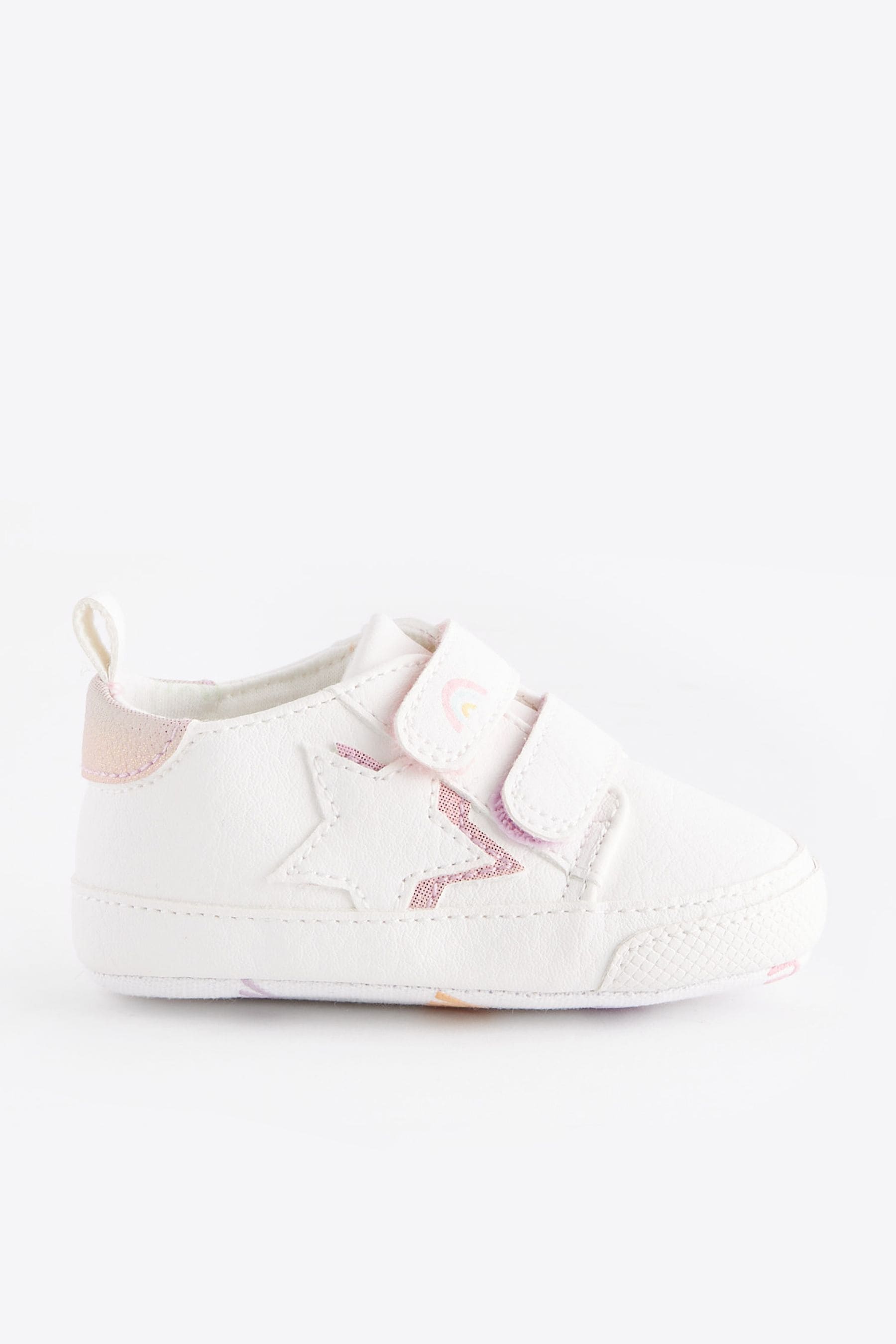 White Rainbow Two Strap Baby Trainers (0-24mths)