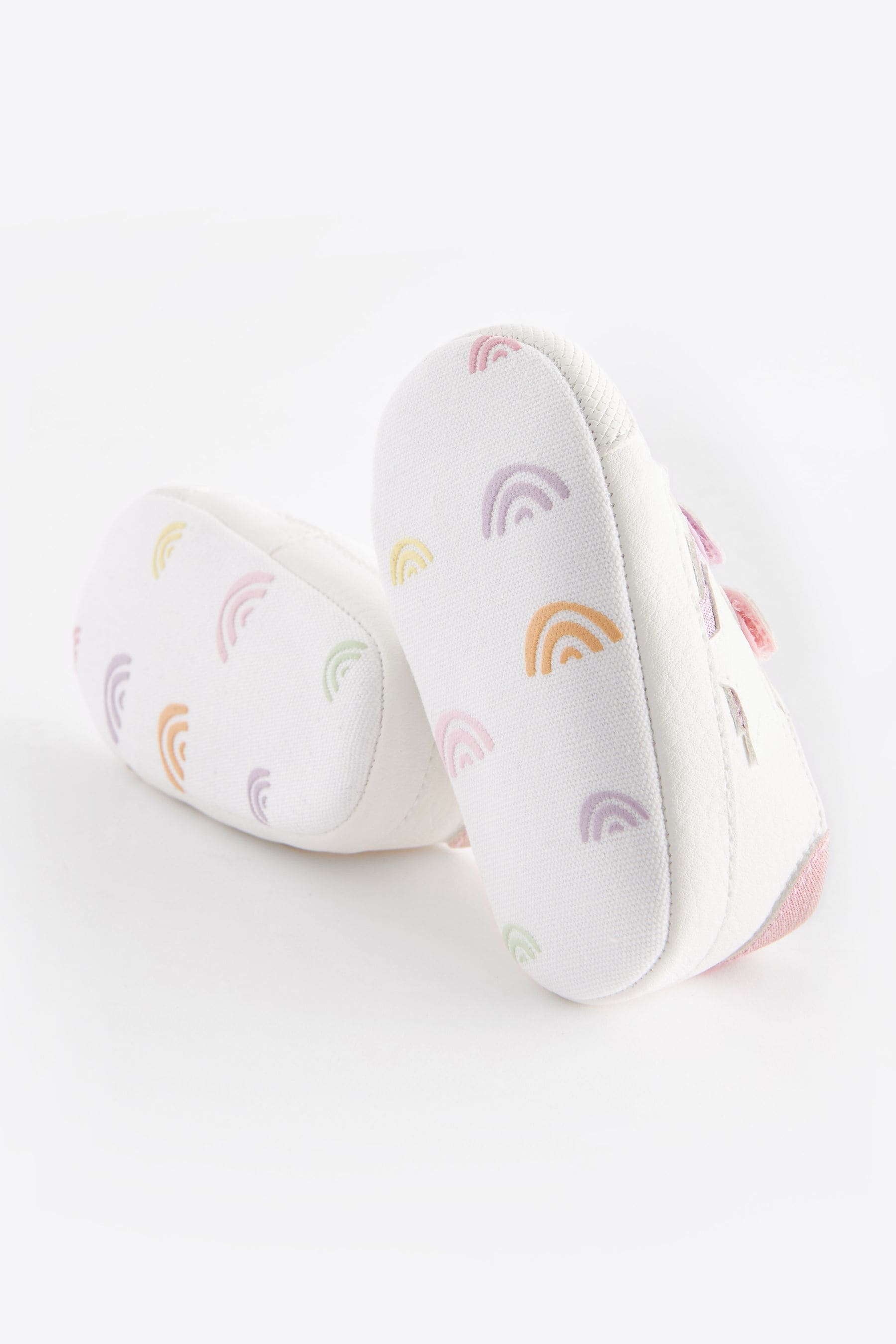 White Rainbow Two Strap Baby Trainers (0-24mths)