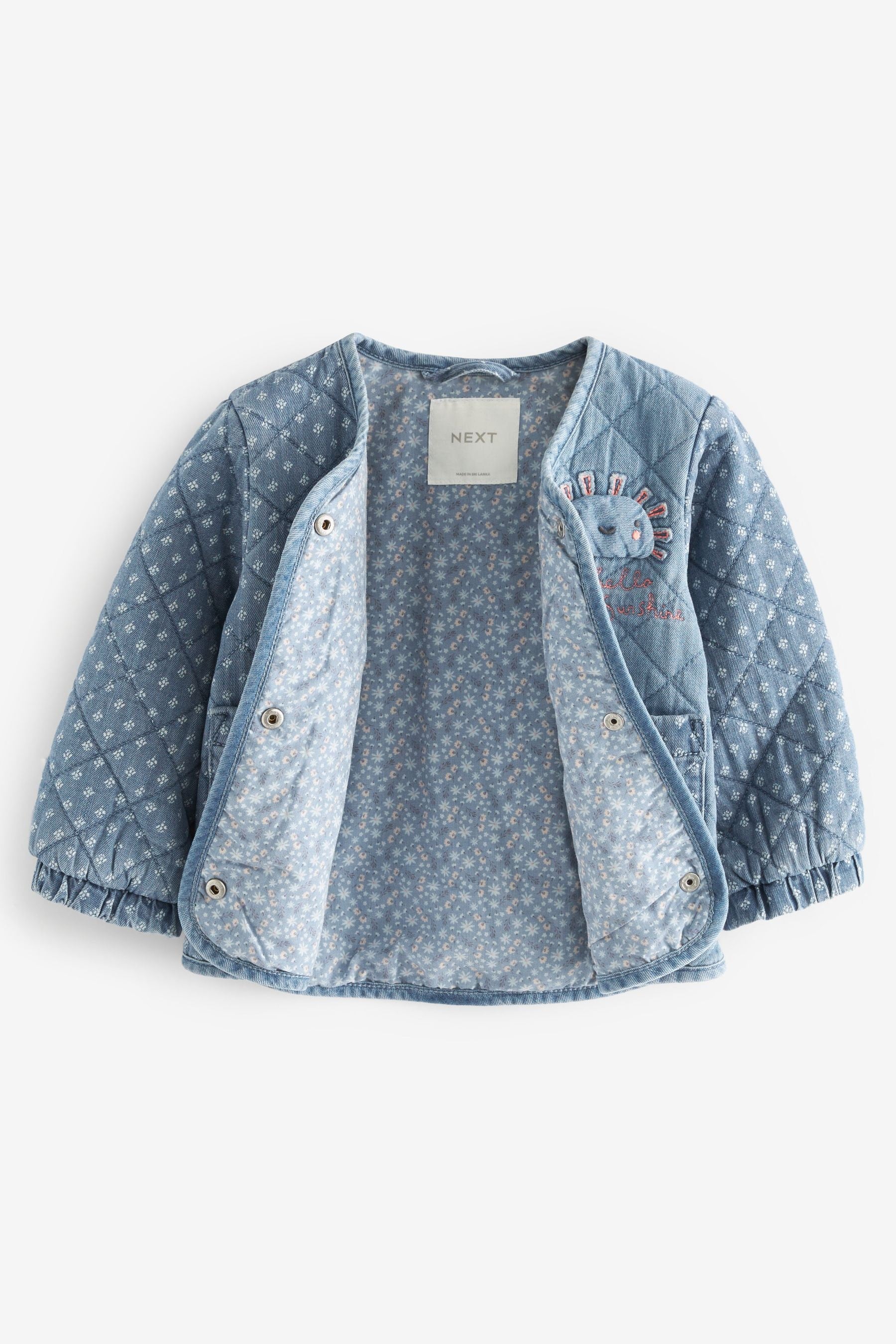 Mid Blue Denim Quilted Character Jacket (3mths-7yrs)