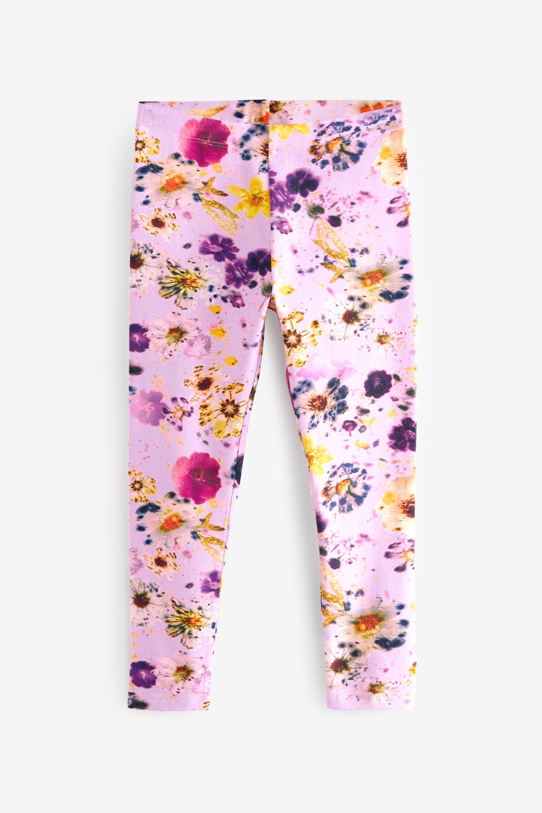 Pink Floral Printed Leggings (3-16yrs)