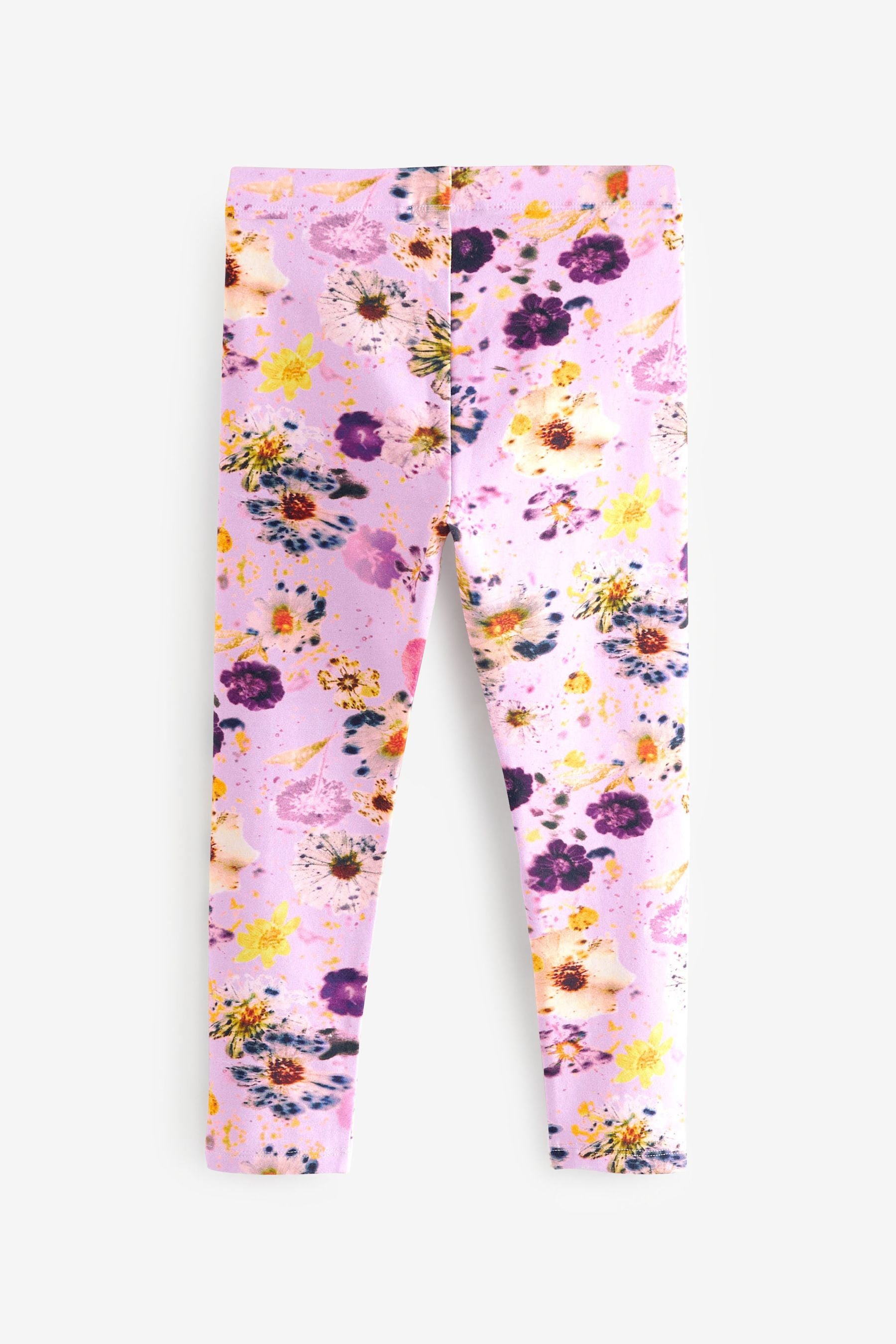 Pink Floral Printed Leggings (3-16yrs)