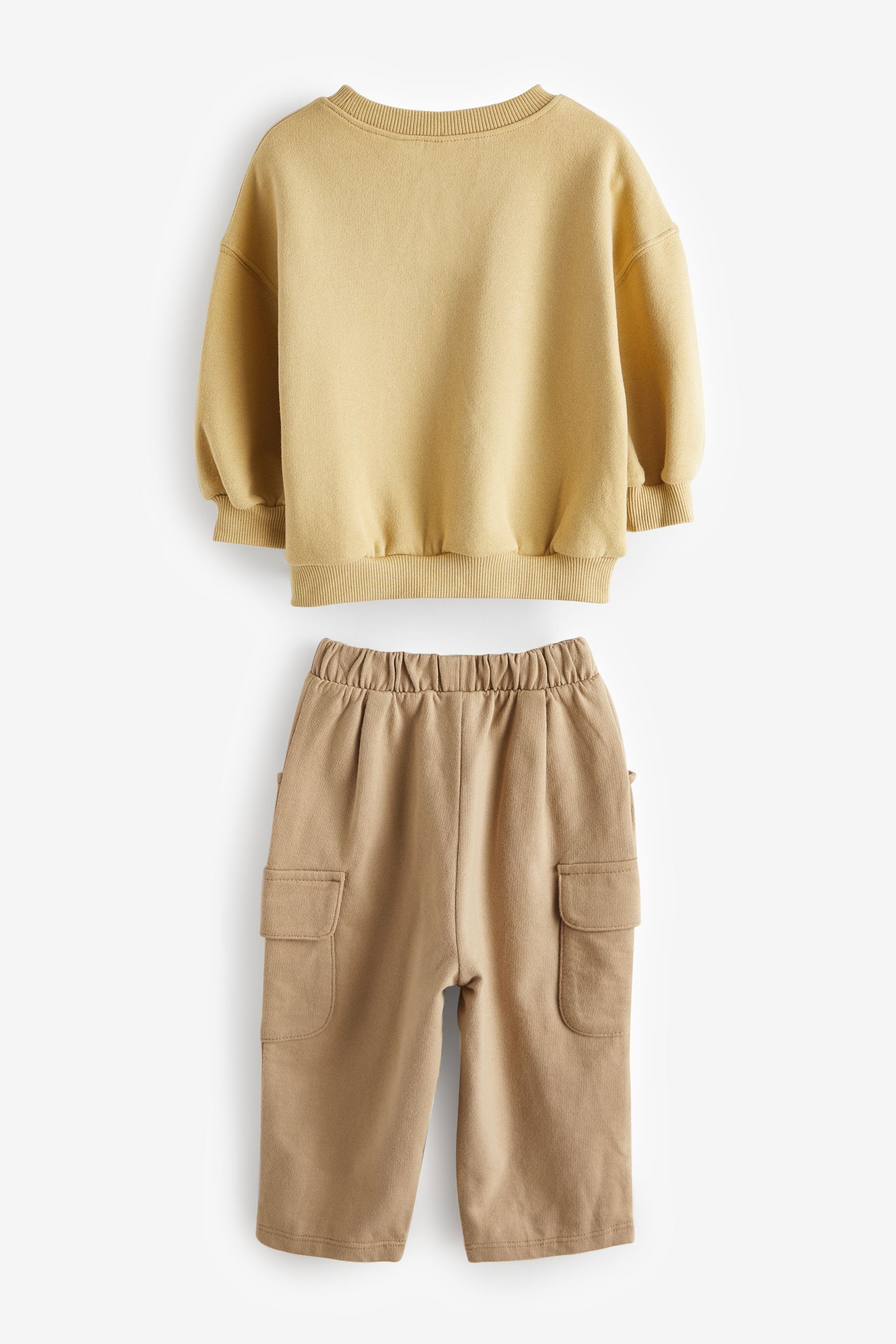 Yellow Crew Sweatshirt & Cargo Joggers Set (3mths-7yrs)