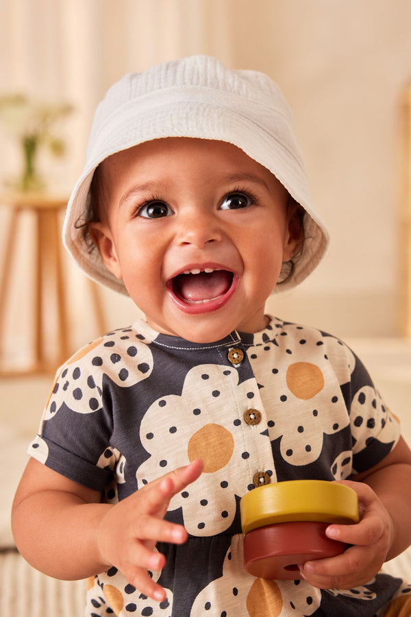 White Bucket Baby Hat