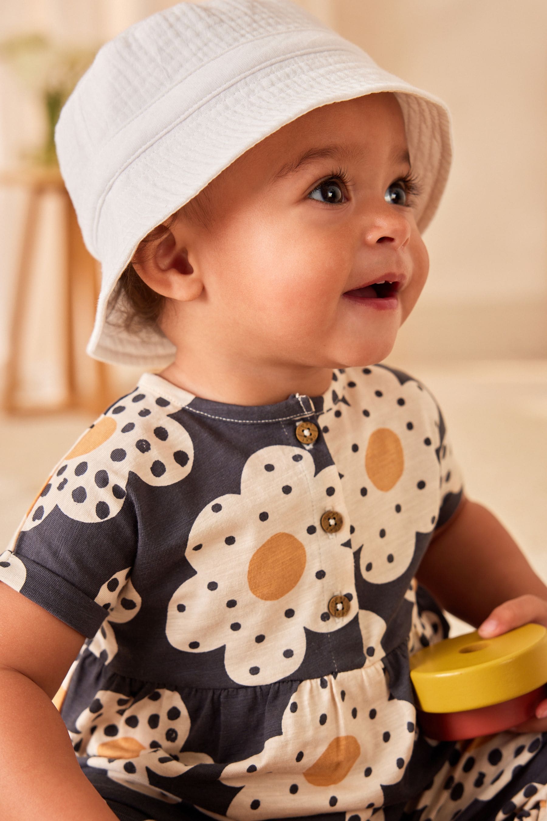 White Bucket Baby Hat