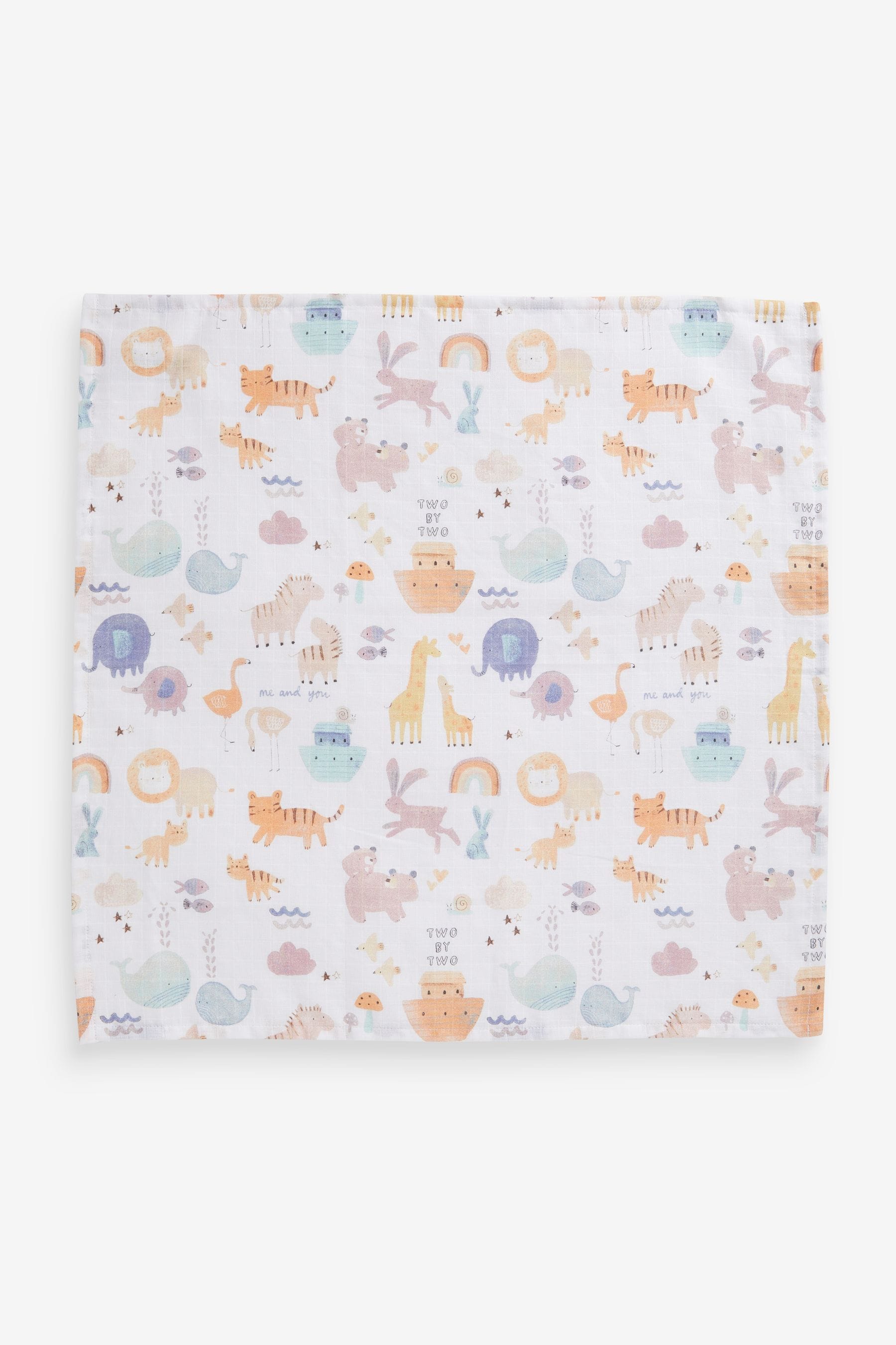 Noah's Ark Baby Muslin Cloths 4 Packs