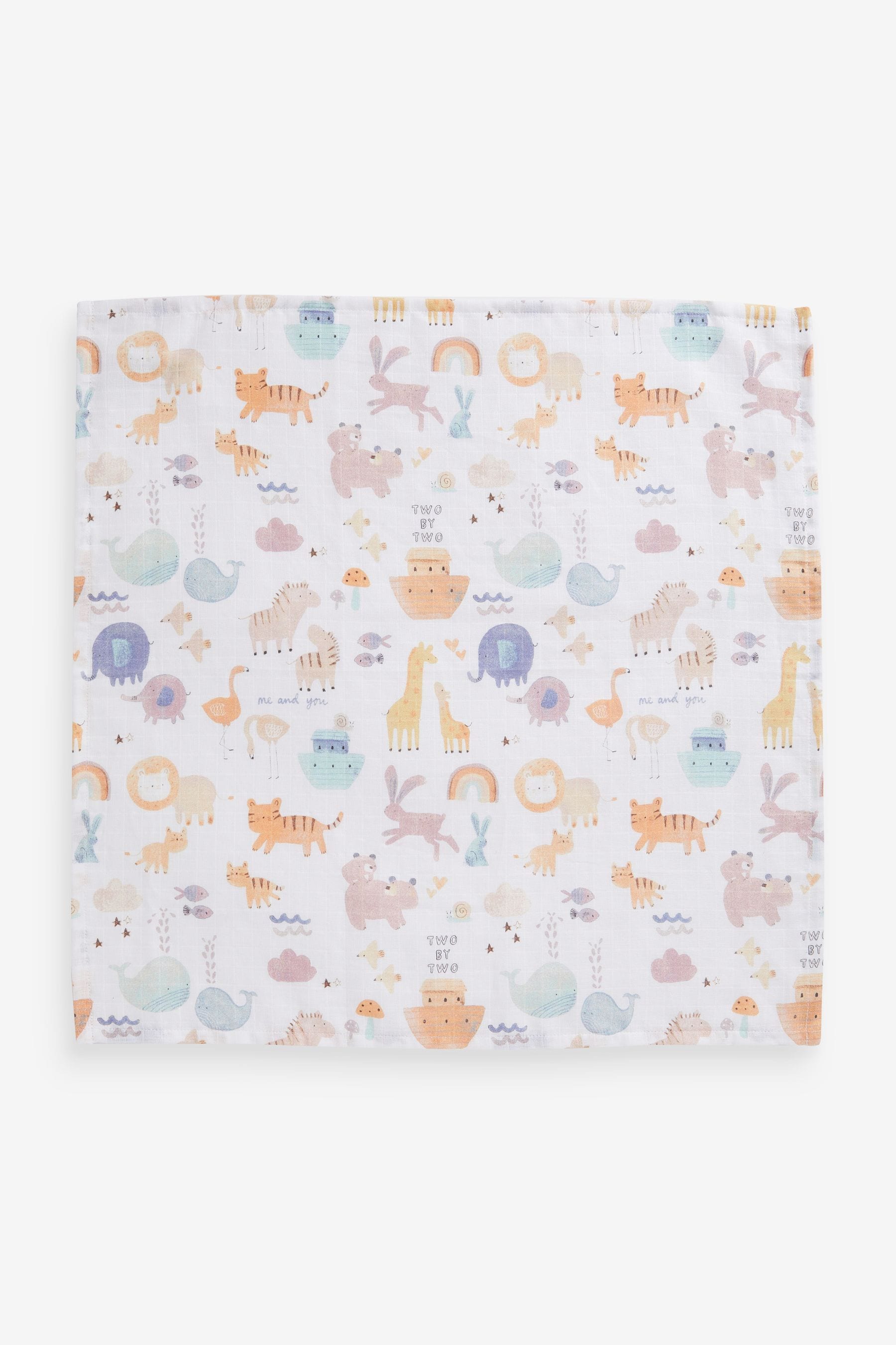 Noah's Ark Baby Muslin Cloths 4 Packs