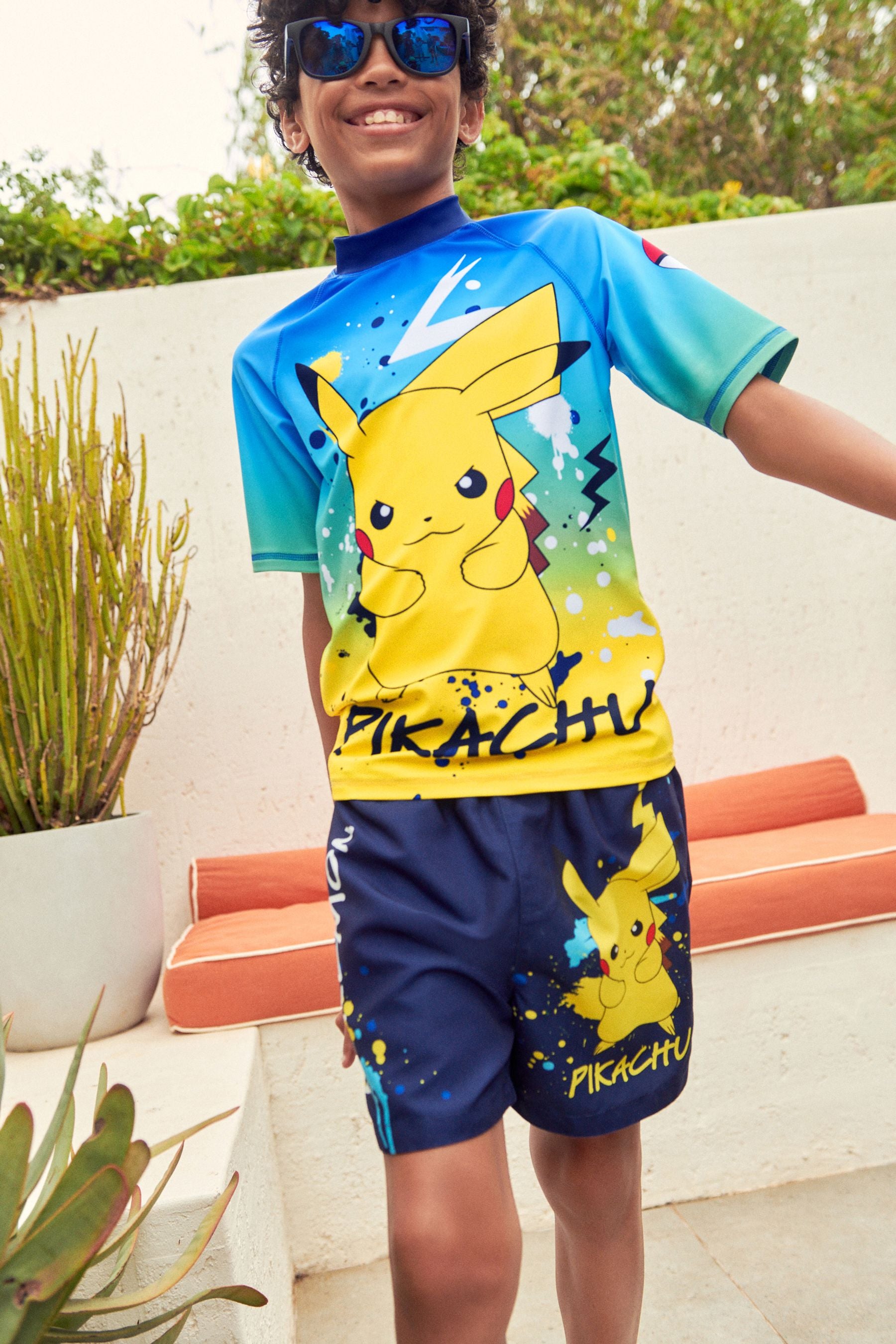 Blue Pokemon Rash Vest (3-16yrs)