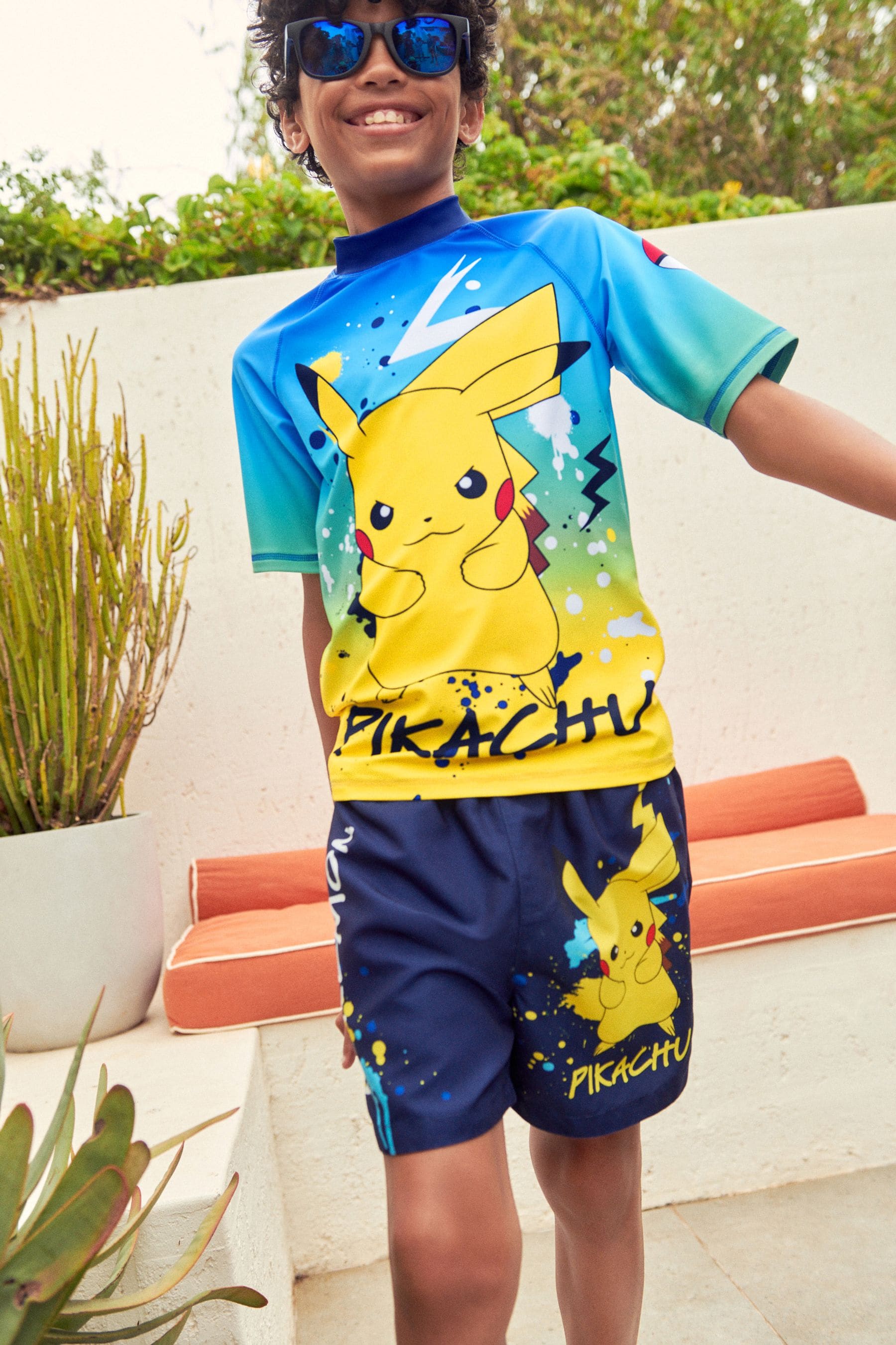 Blue Pokemon Rash Vest (3-16yrs)