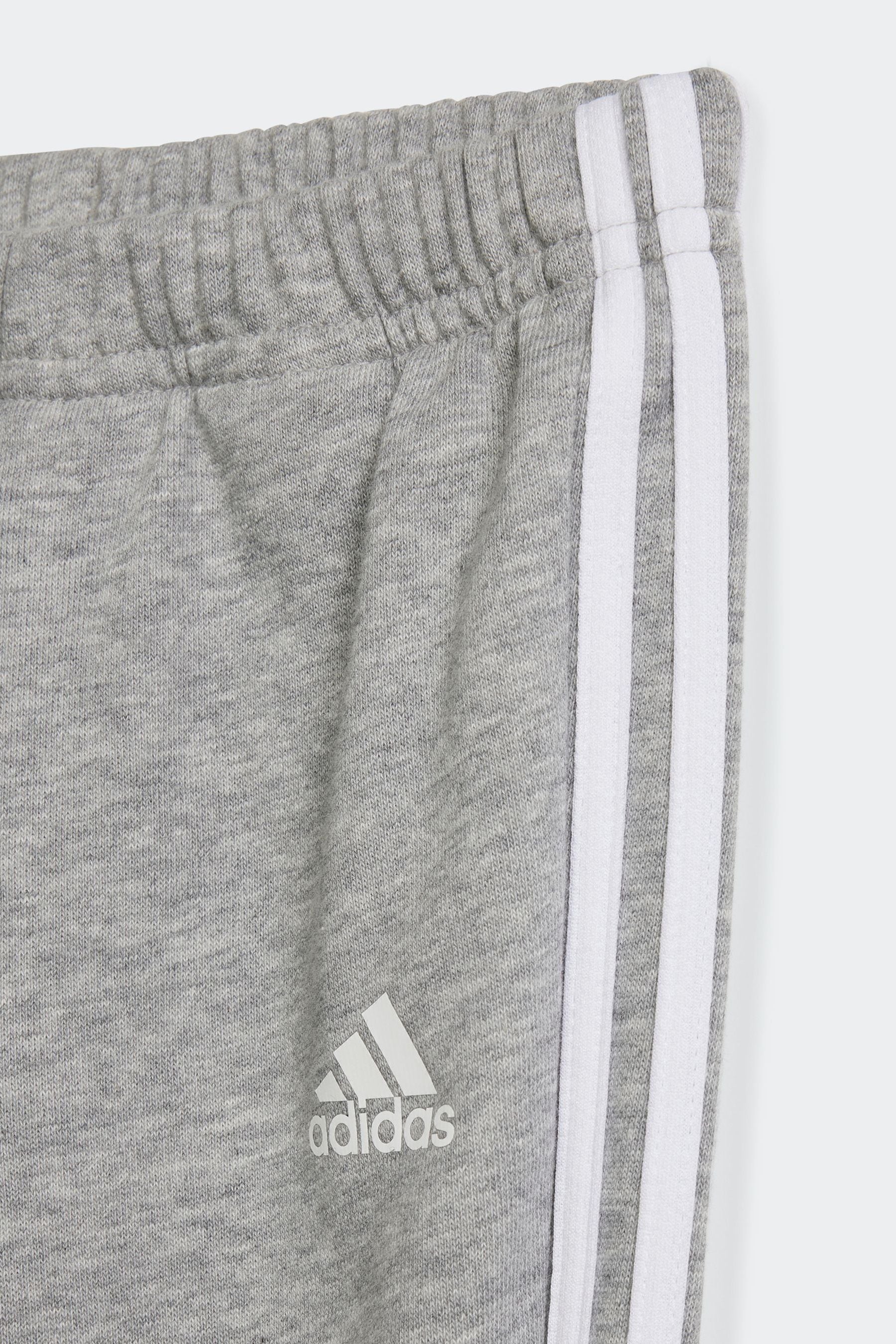 Pink/Grey adidas Kids Essentials 3-Stripes Tracksuit