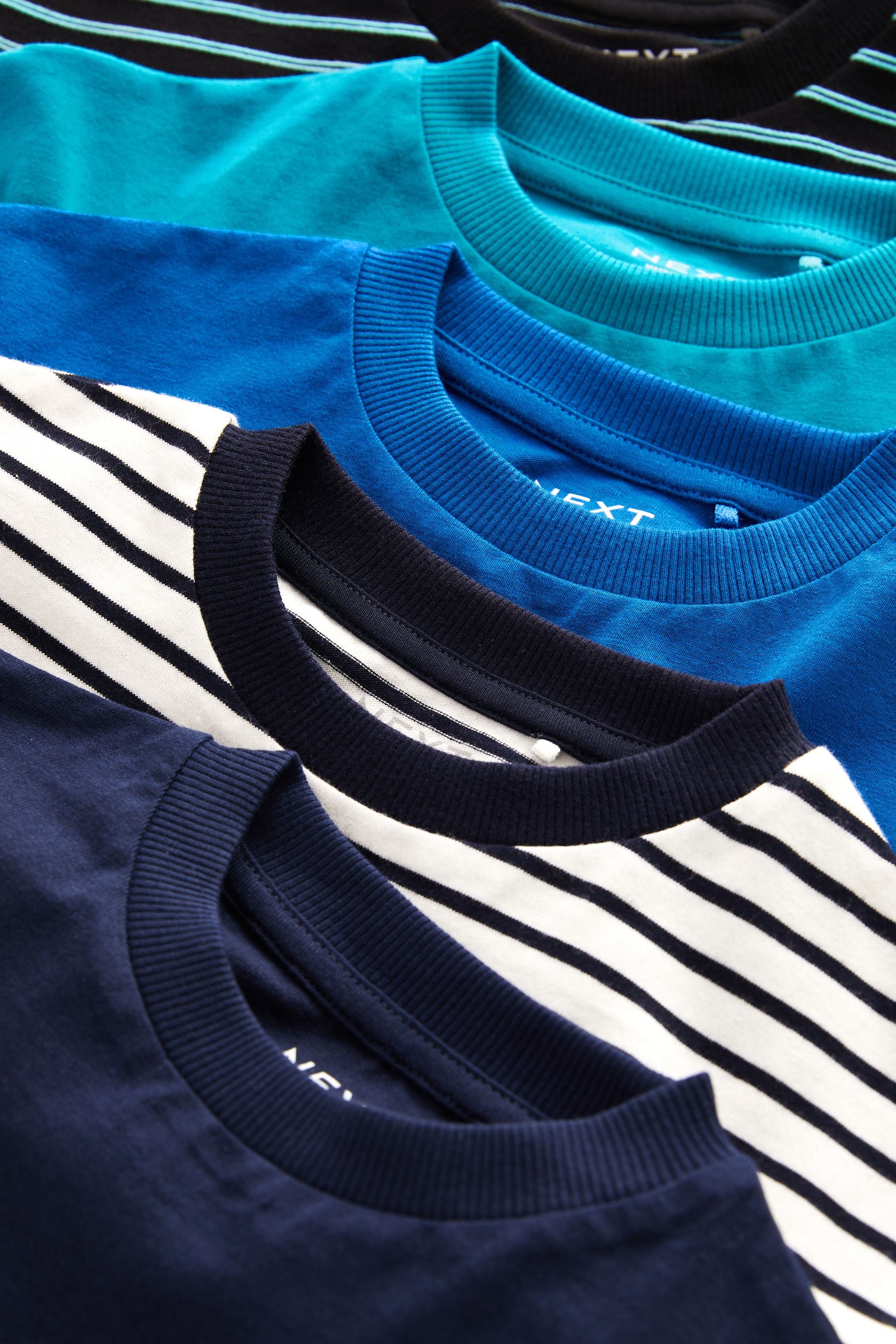 Blue Stripe Short Sleeve T-Shirts 5 Pack (3mths-7yrs)