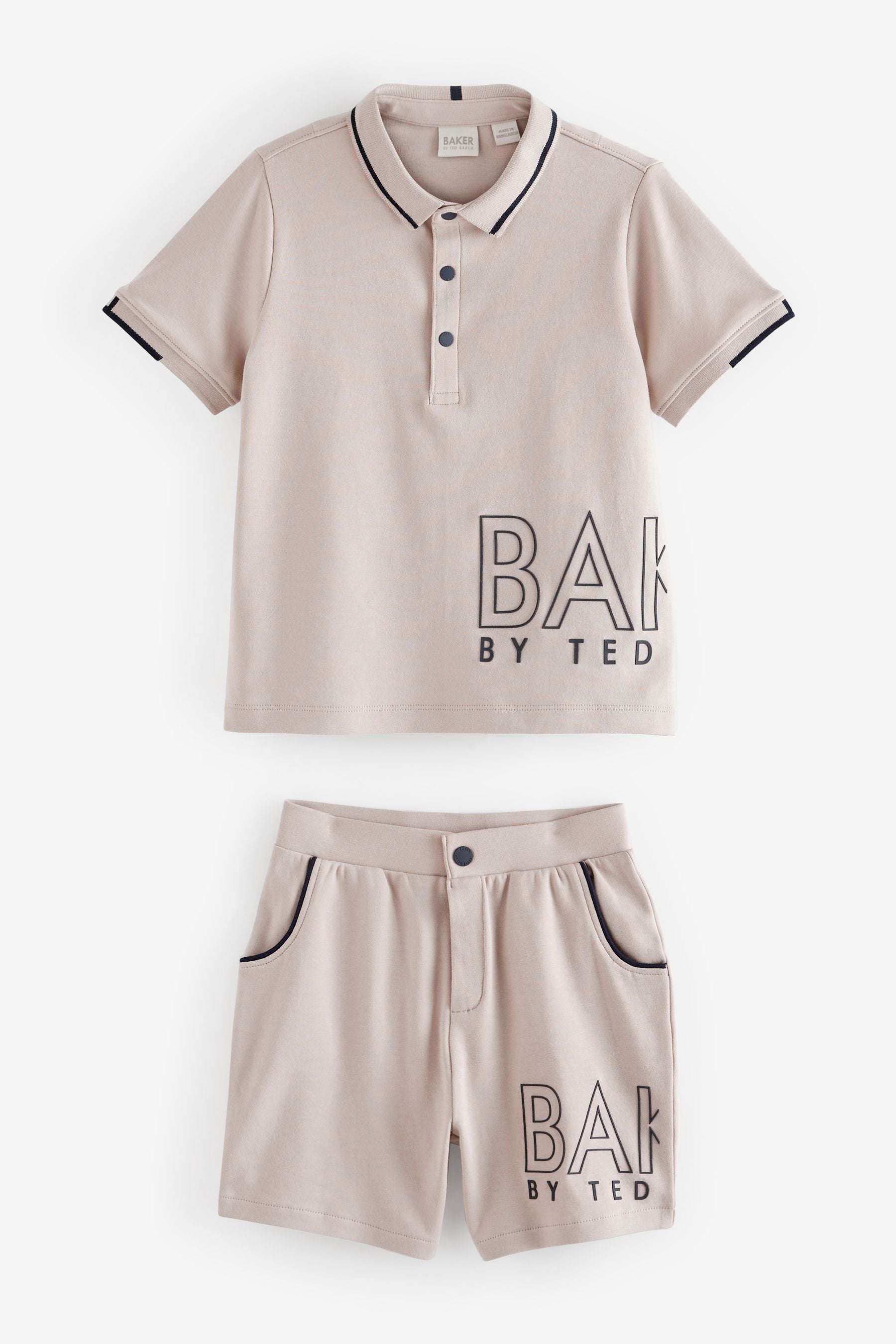 Baker by Ted Baker Stone Polo Shirt and Short Set