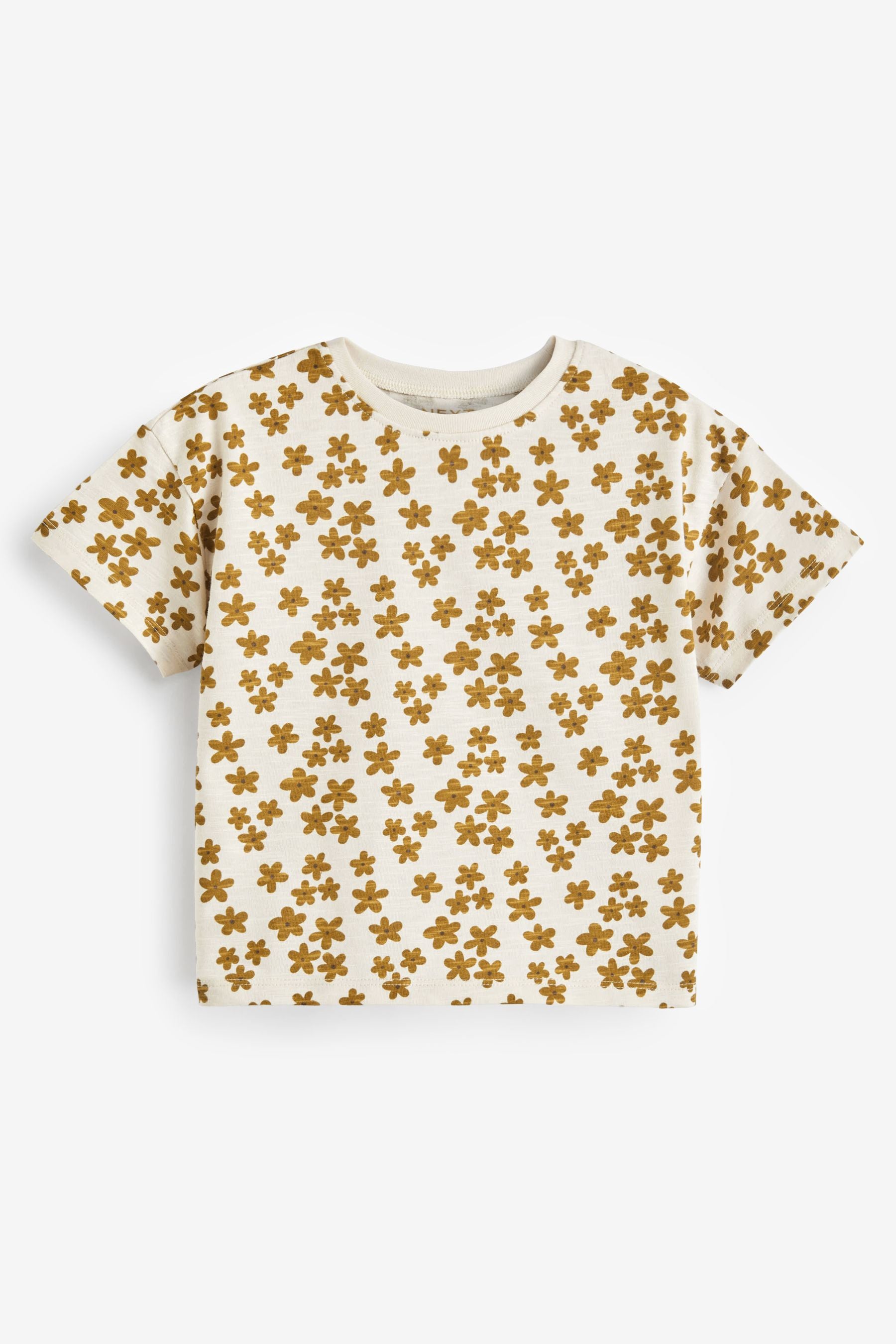 Brown Sunflower Short Sleeve T-Shirt 4 Pack (3mths-7yrs)