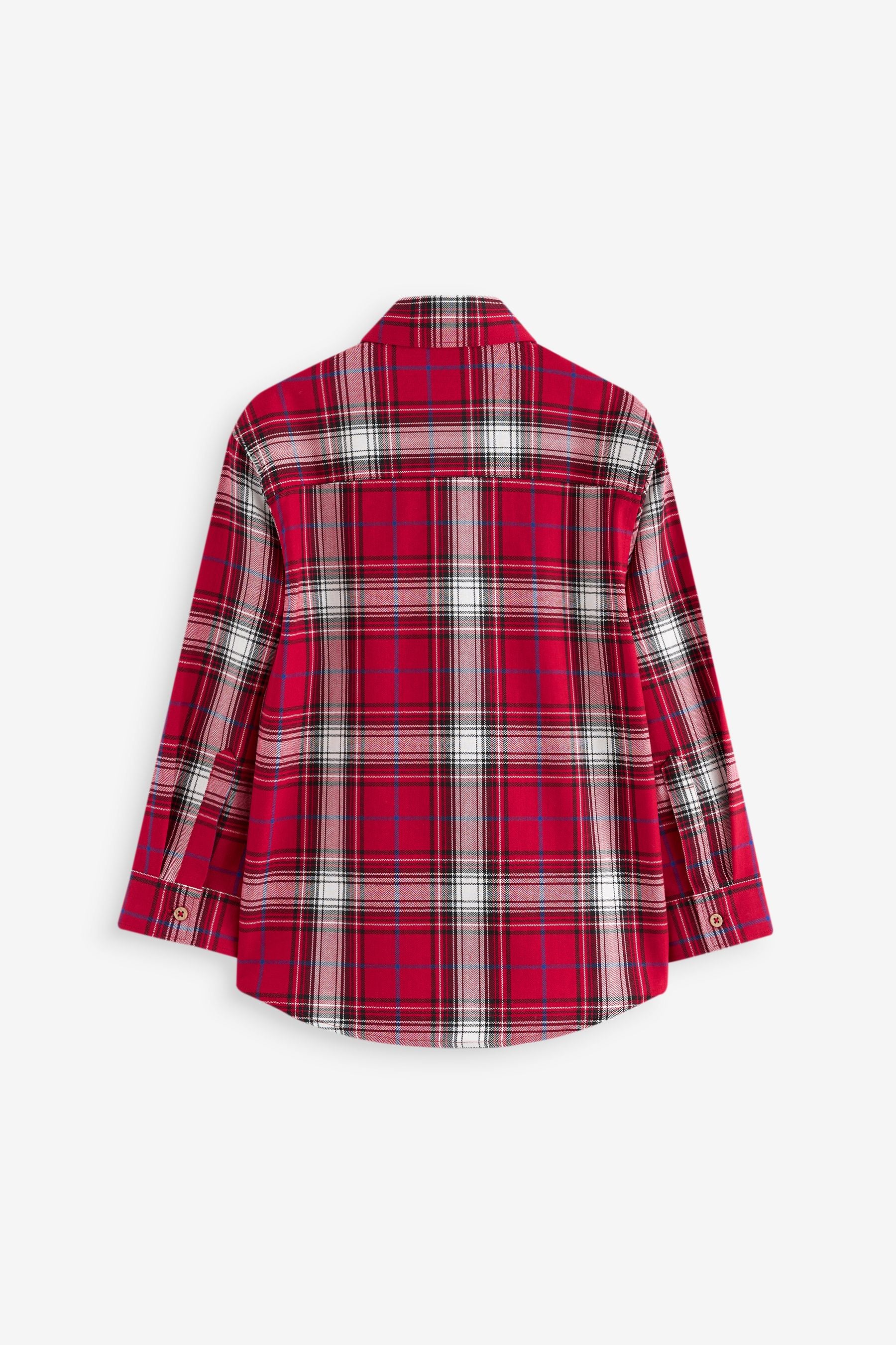 Red Check 100% Cotton Long Sleeve Check Shirt (3-16yrs)