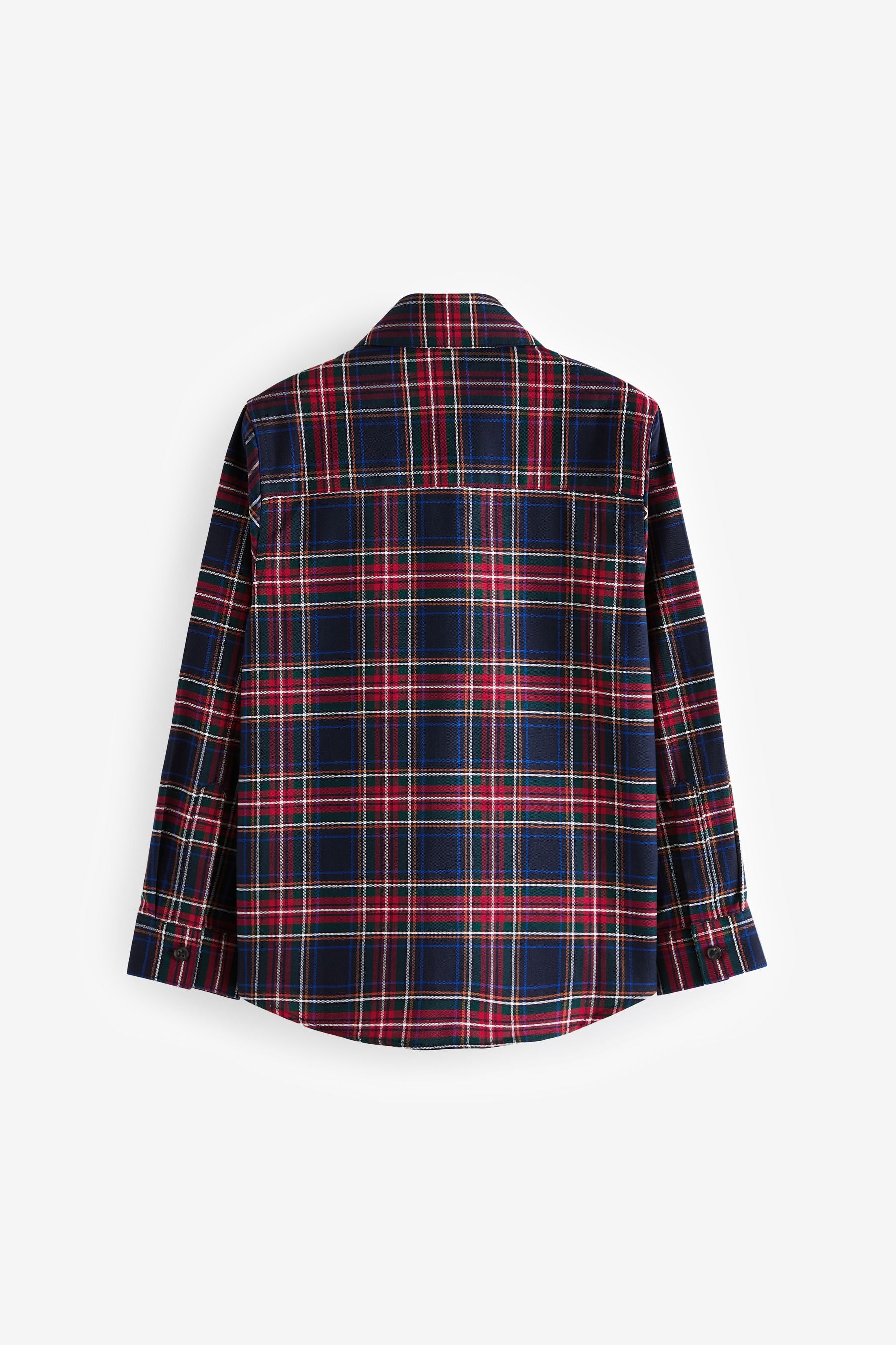 Navy Tartan 100% Cotton Long Sleeve Check Shirt (3-16yrs)