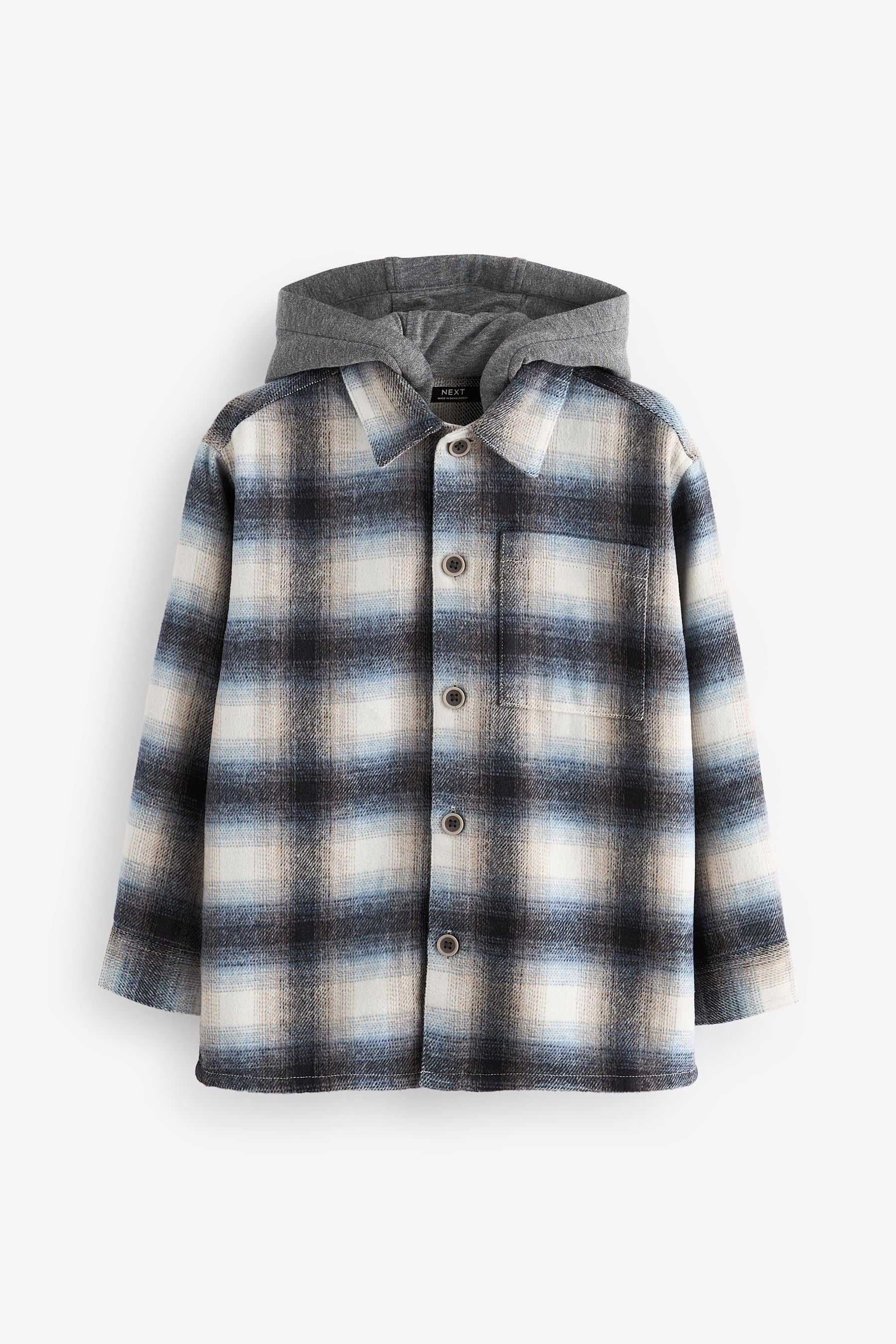 Mono Check Hooded Overshirt (3-16yrs)