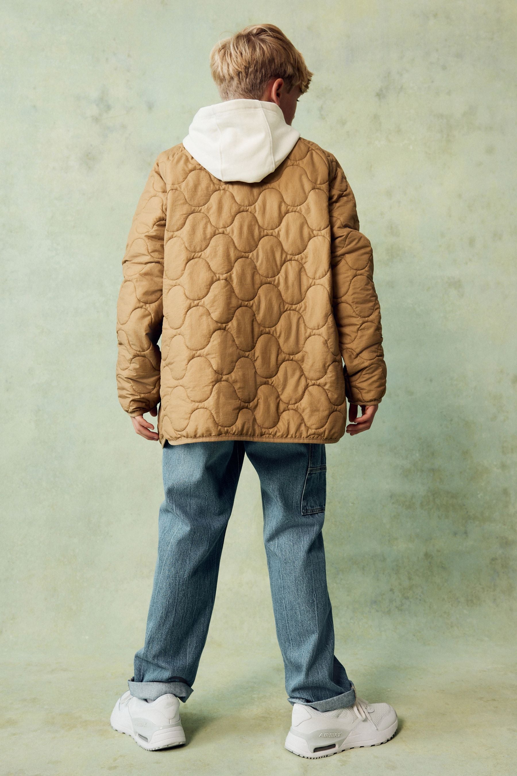 Brown Quilted Bomber Shacket (3-16yrs)