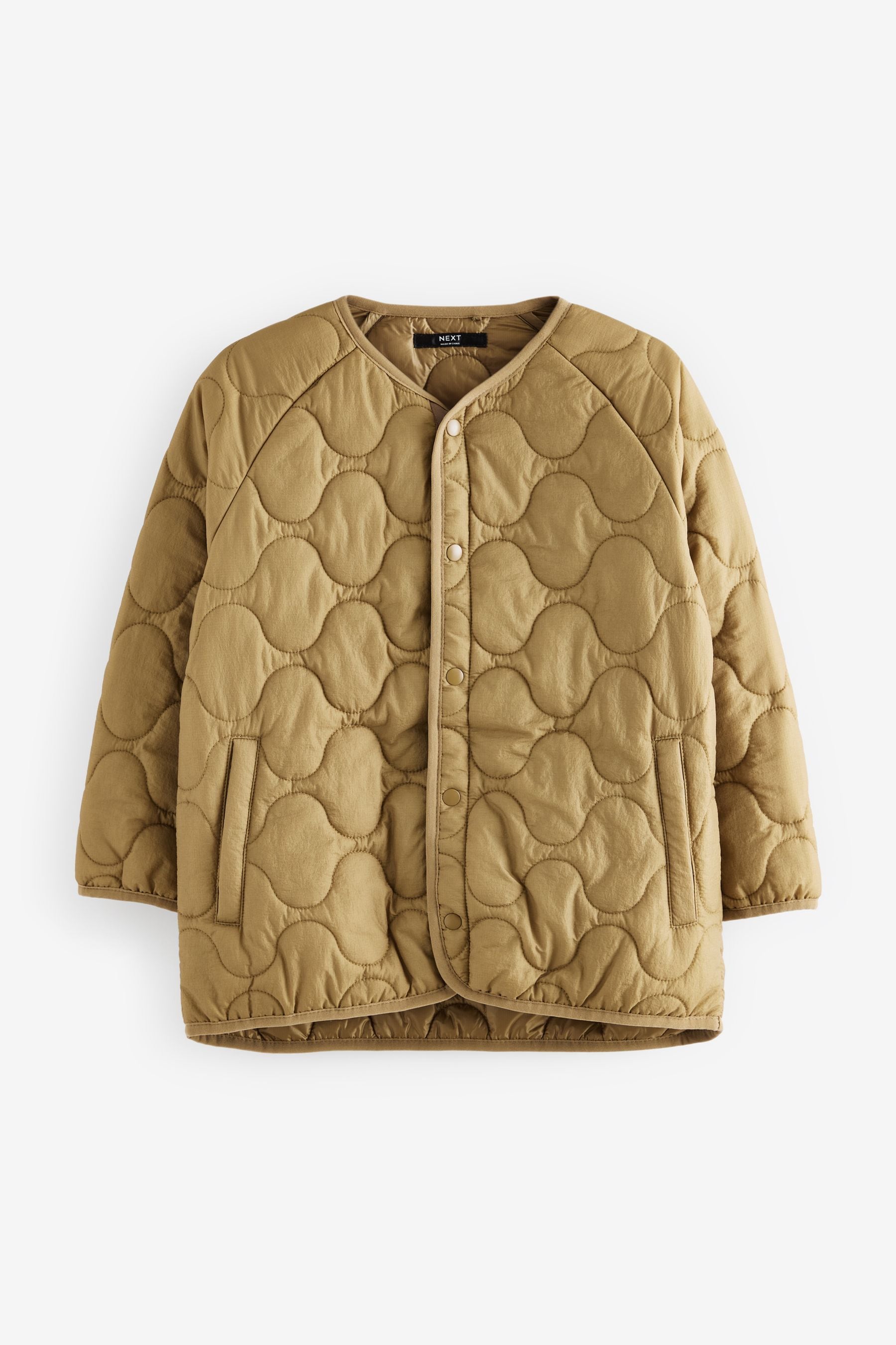 Brown Quilted Bomber Shacket (3-16yrs)