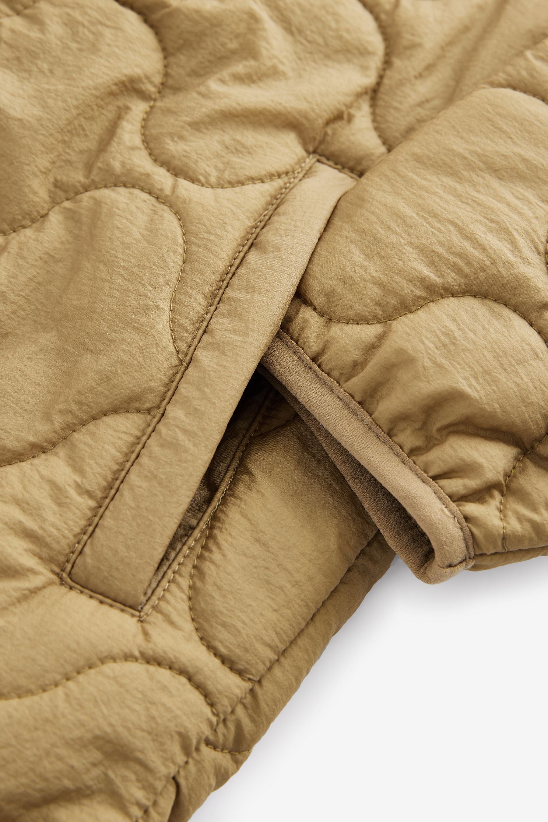 Brown Quilted Bomber Shacket (3-16yrs)